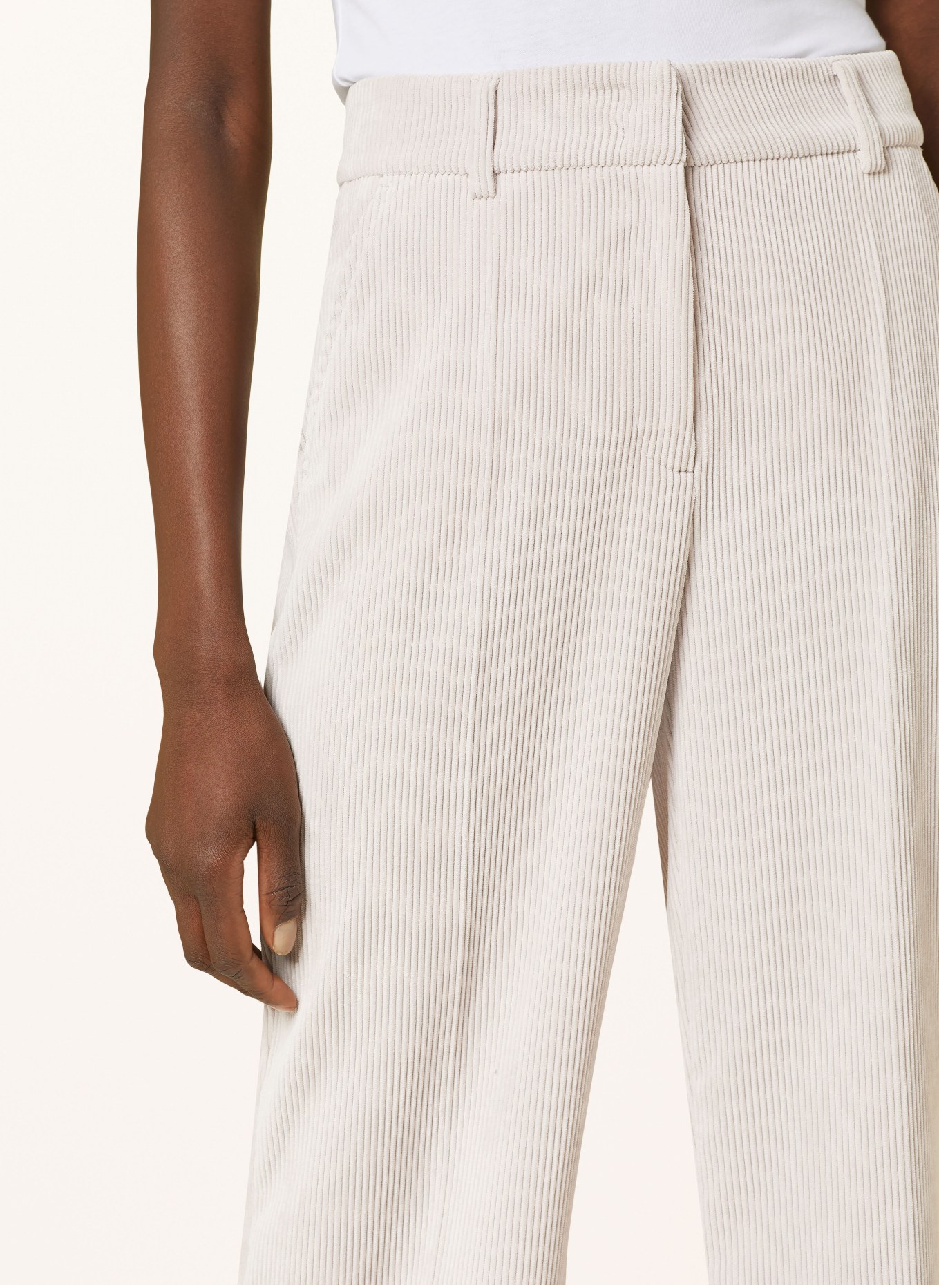 CAMBIO Wide leg trousers AMELIE made of corduroy, Color: CREAM (Image 5)