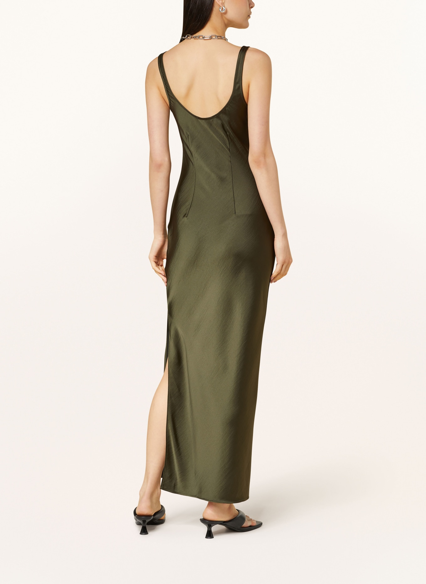 SAMSØE  SAMSØE Satinkleid SUNNA: DUNKELGRÜN