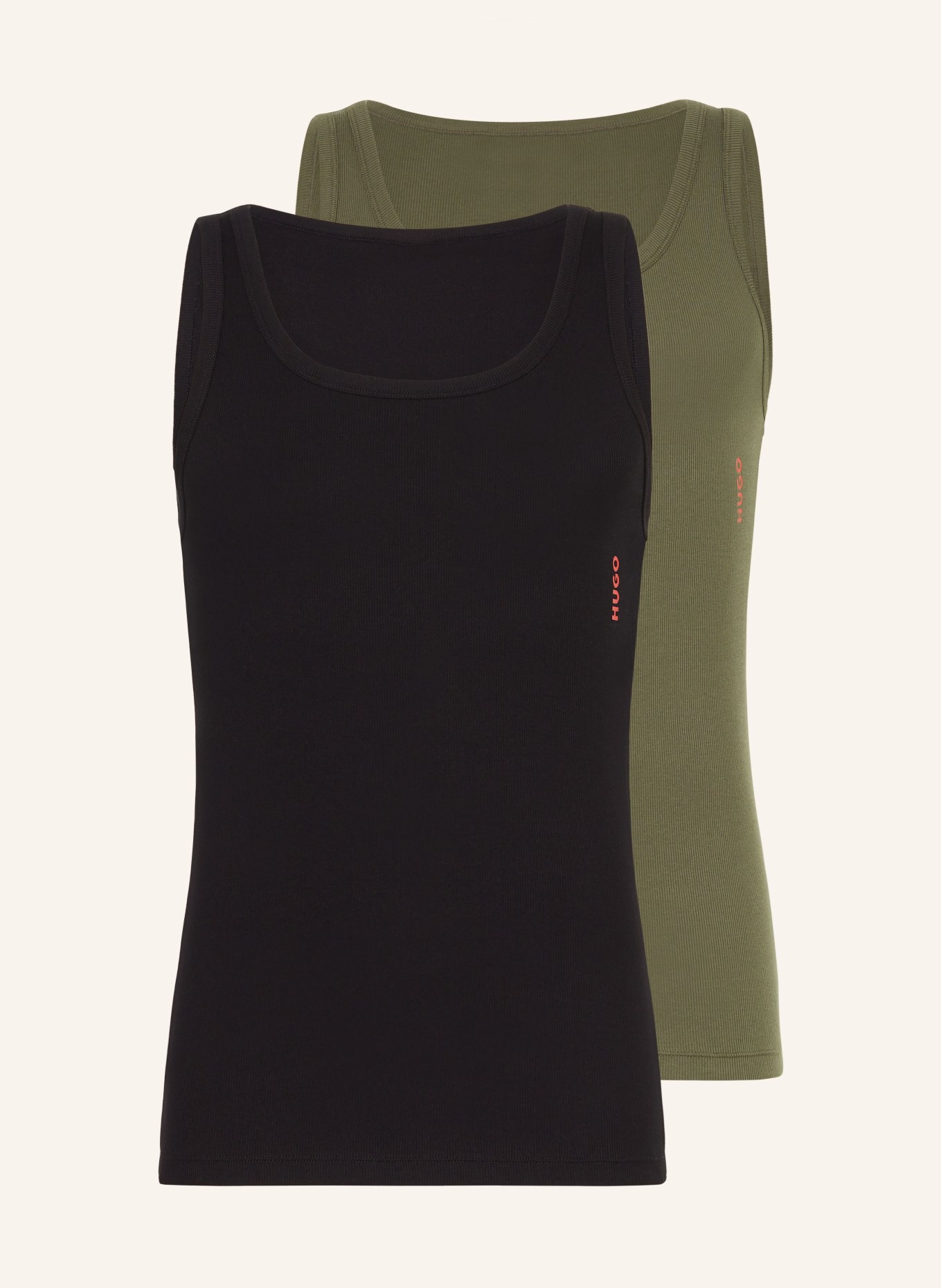 HUGO 2er-Pack Unterhemden, Farbe: GRÜN/ SCHWARZ (Bild 1)