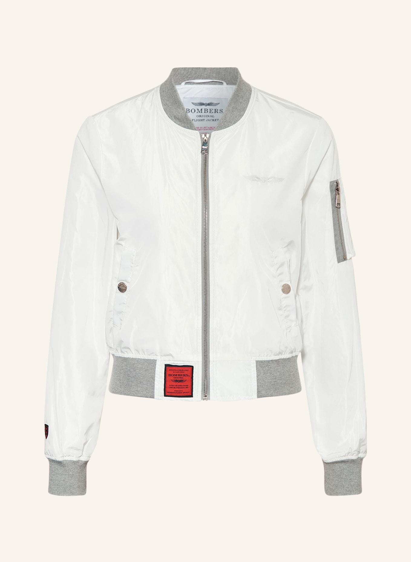 ORIGINAL BOMBERS Bomber jacket, Color: WHITE/ GRAY (Image 1)