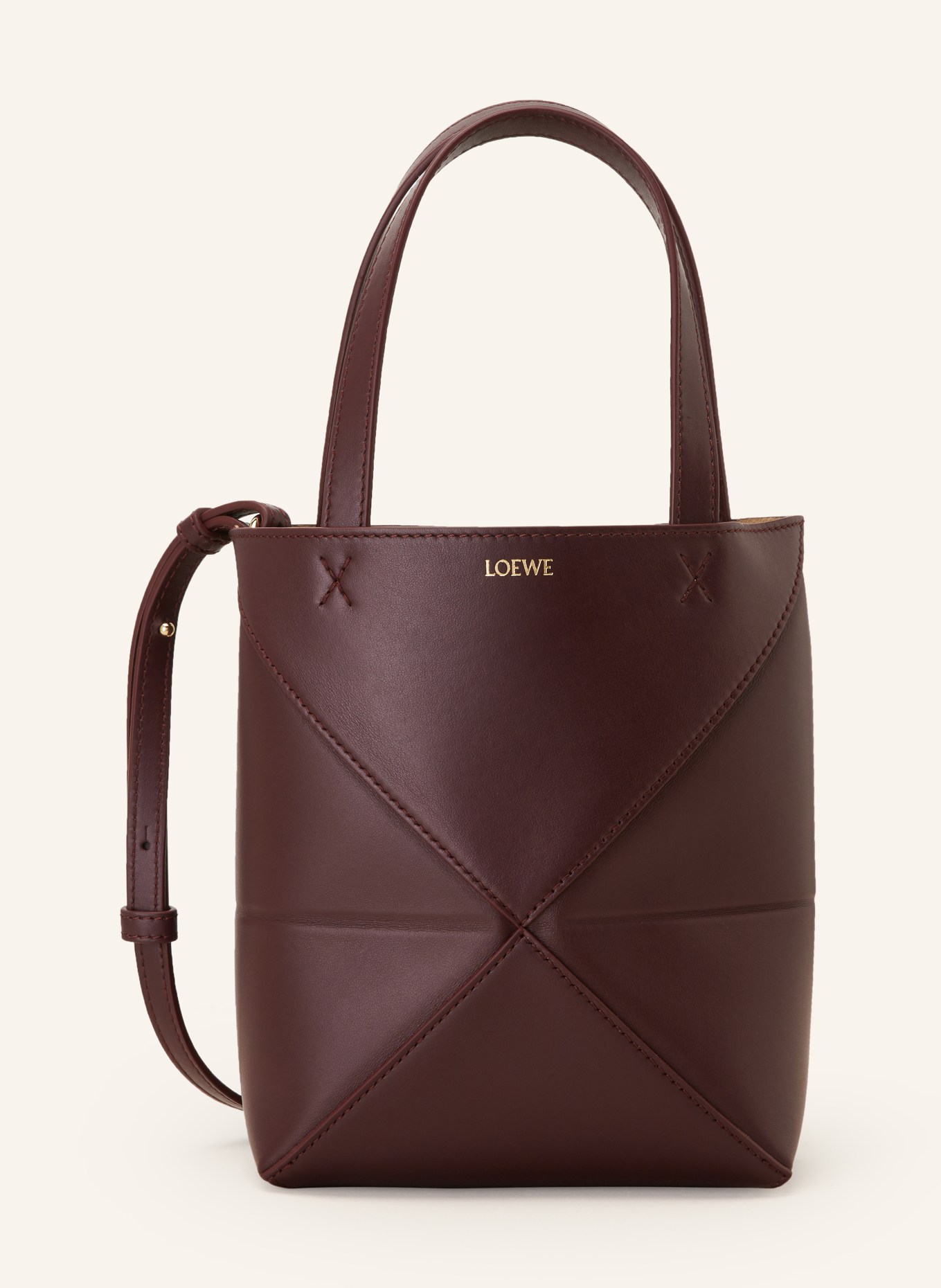 LOEWE Torebka PUZZLE TOTE MINI, Kolor: CIEMNOCZERWONY (Obrazek 1)