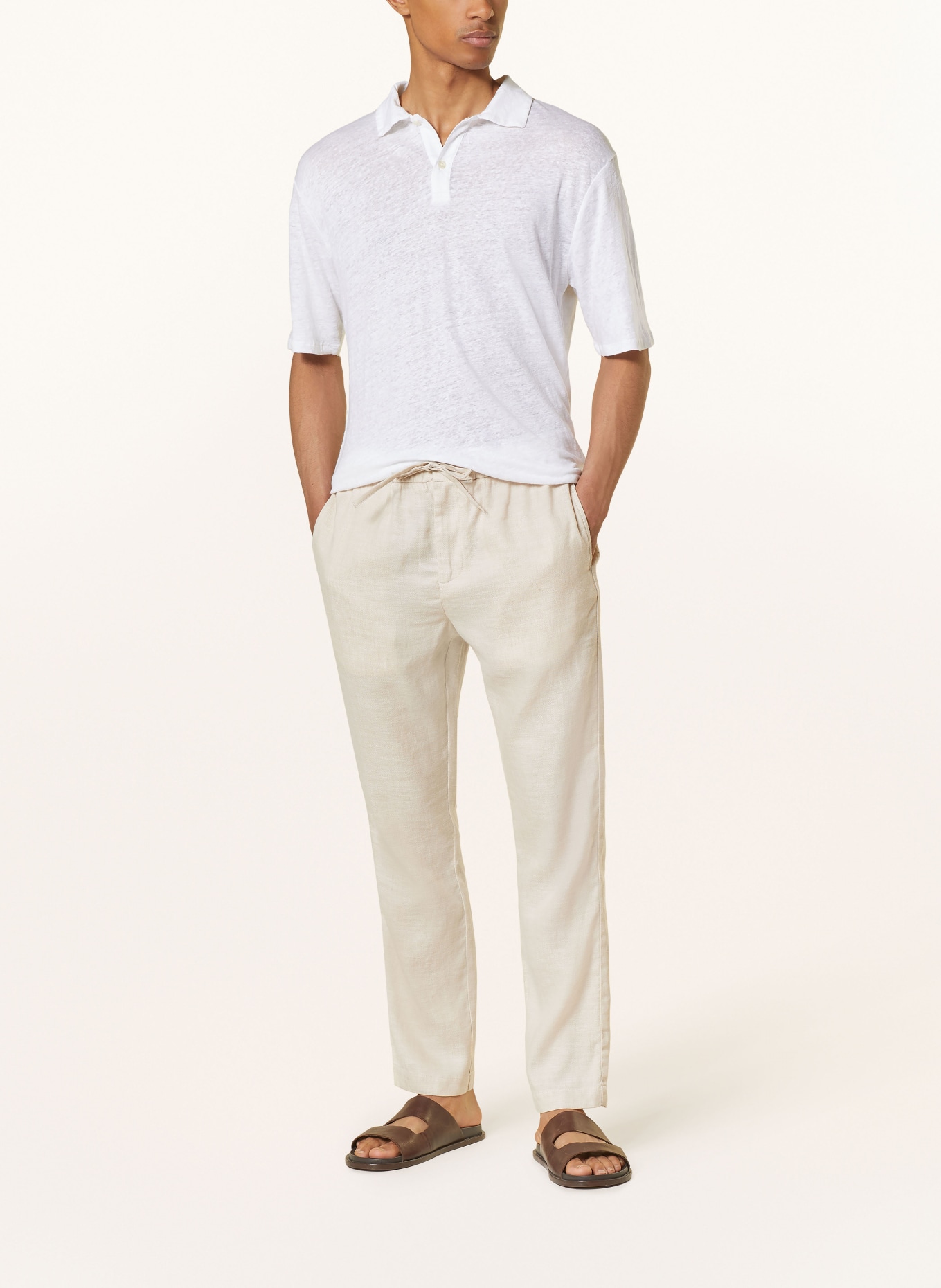 FRESCOBOL CARIOCA Chinos OSCAR with linen, Color: BEIGE (Image 2)