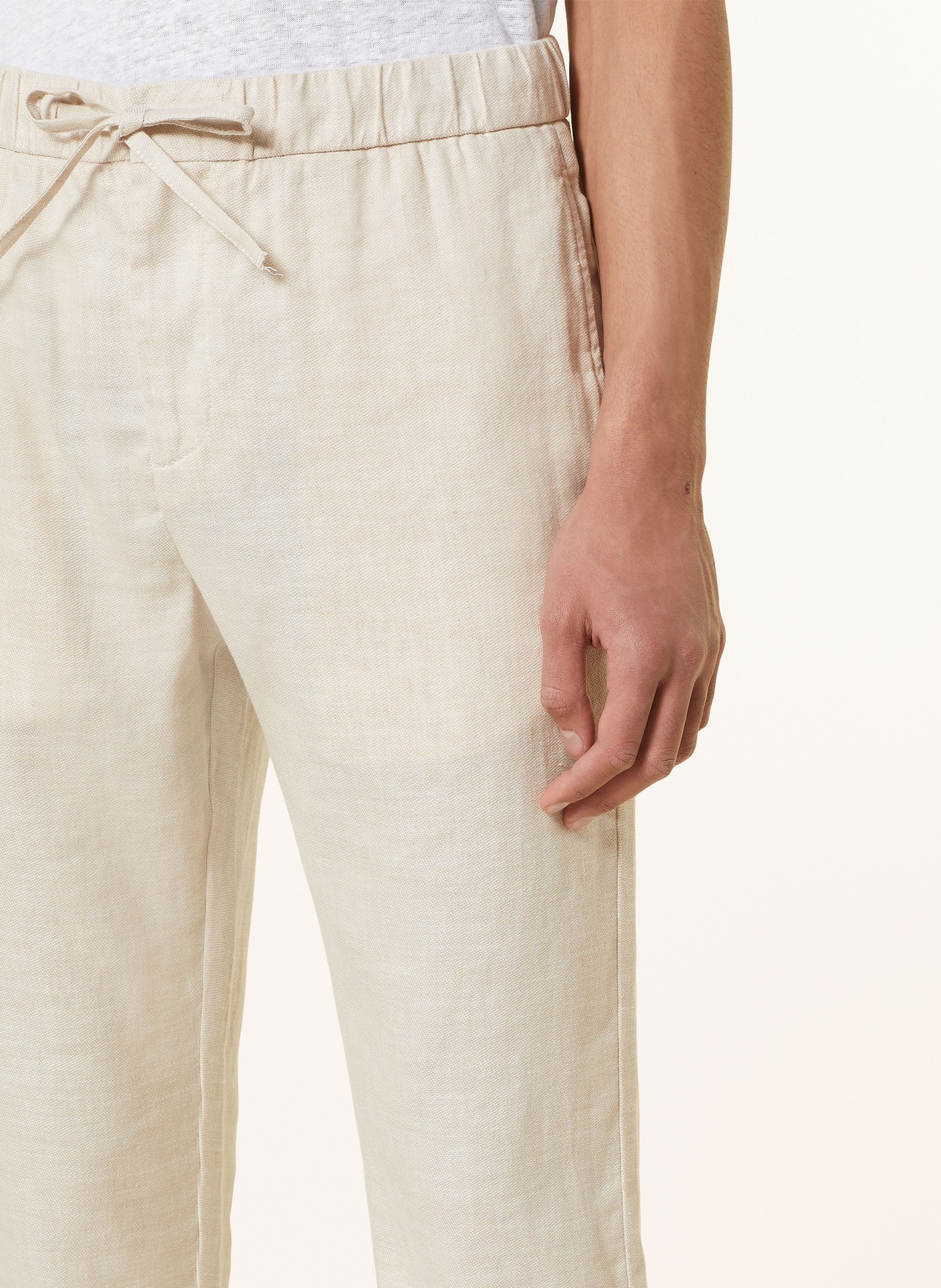 FRESCOBOL CARIOCA Chinos OSCAR with linen, Color: BEIGE (Image 5)