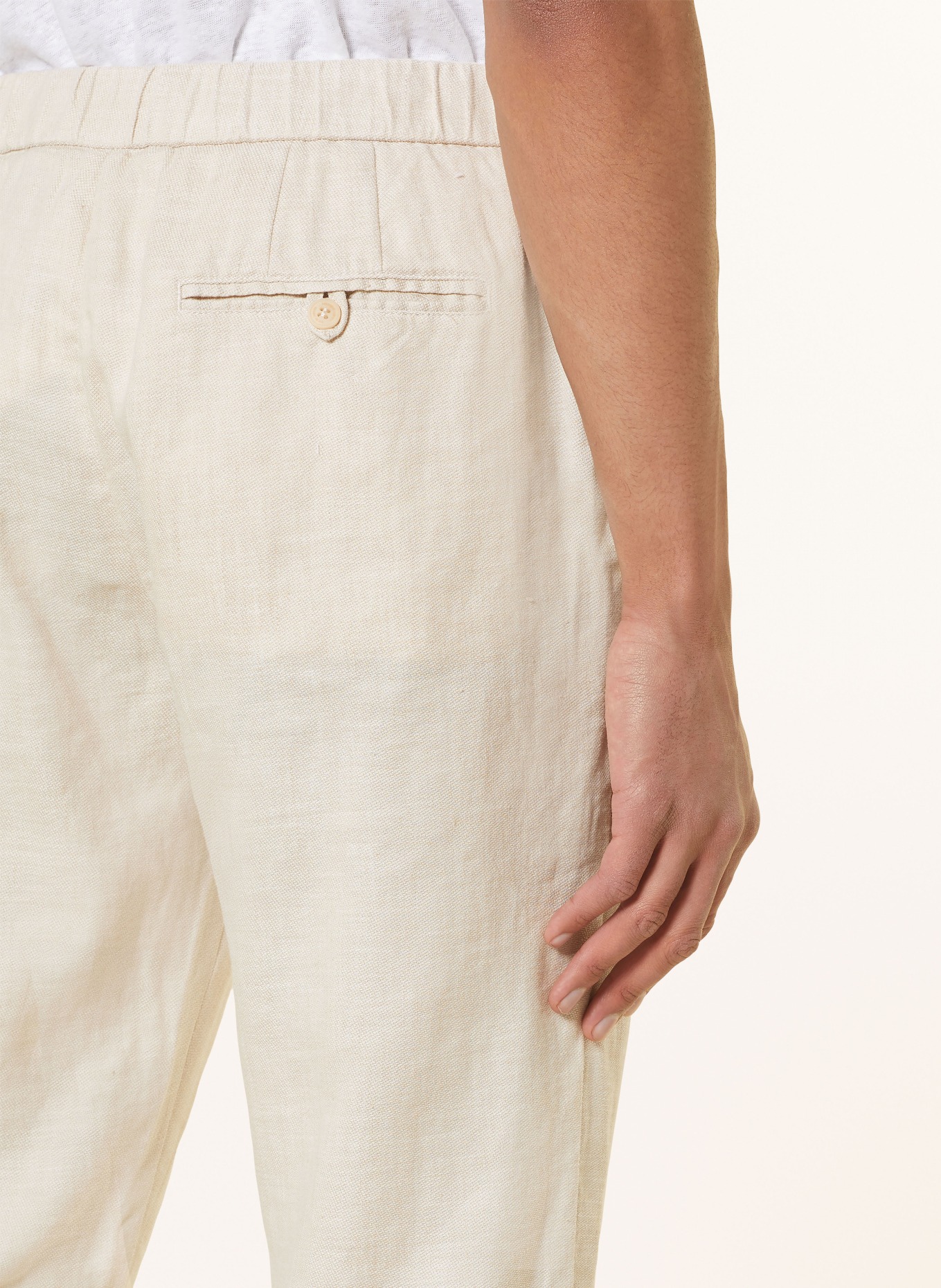 FRESCOBOL CARIOCA Chinos OSCAR with linen, Color: BEIGE (Image 6)