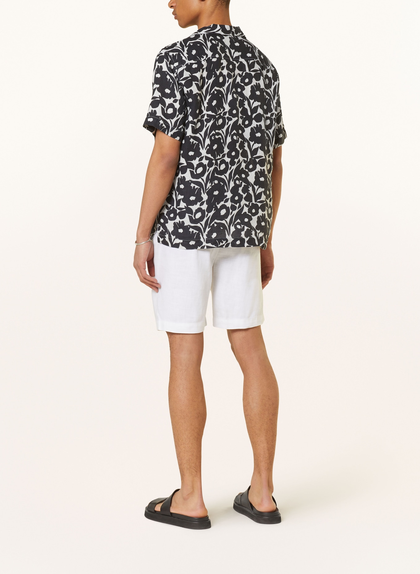 FRESCOBOL CARIOCA Shorts FELIPE with linen, Color: WHITE (Image 3)
