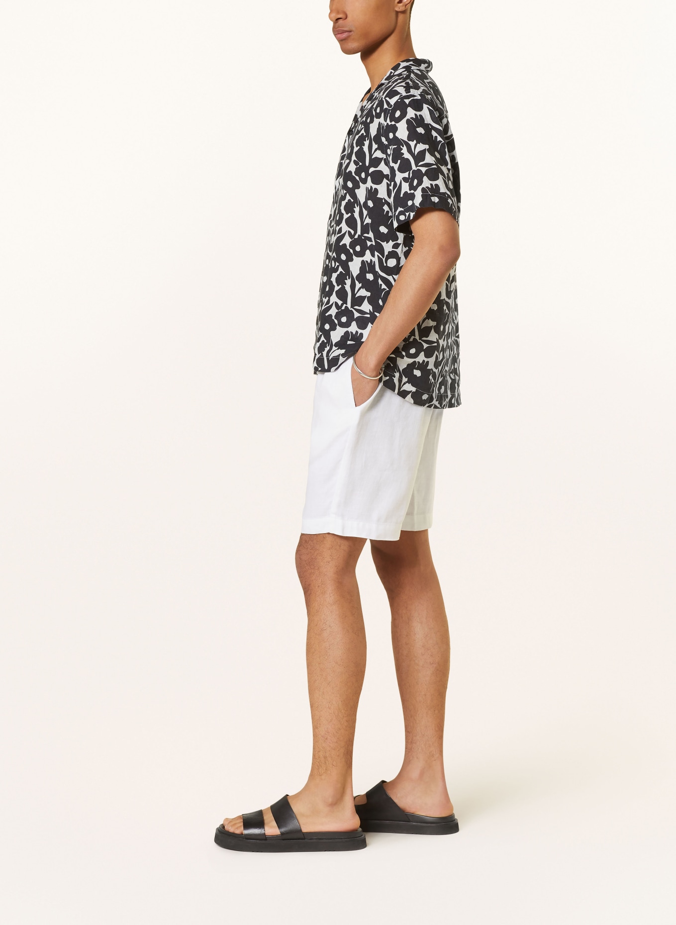 FRESCOBOL CARIOCA Shorts FELIPE with linen, Color: WHITE (Image 4)