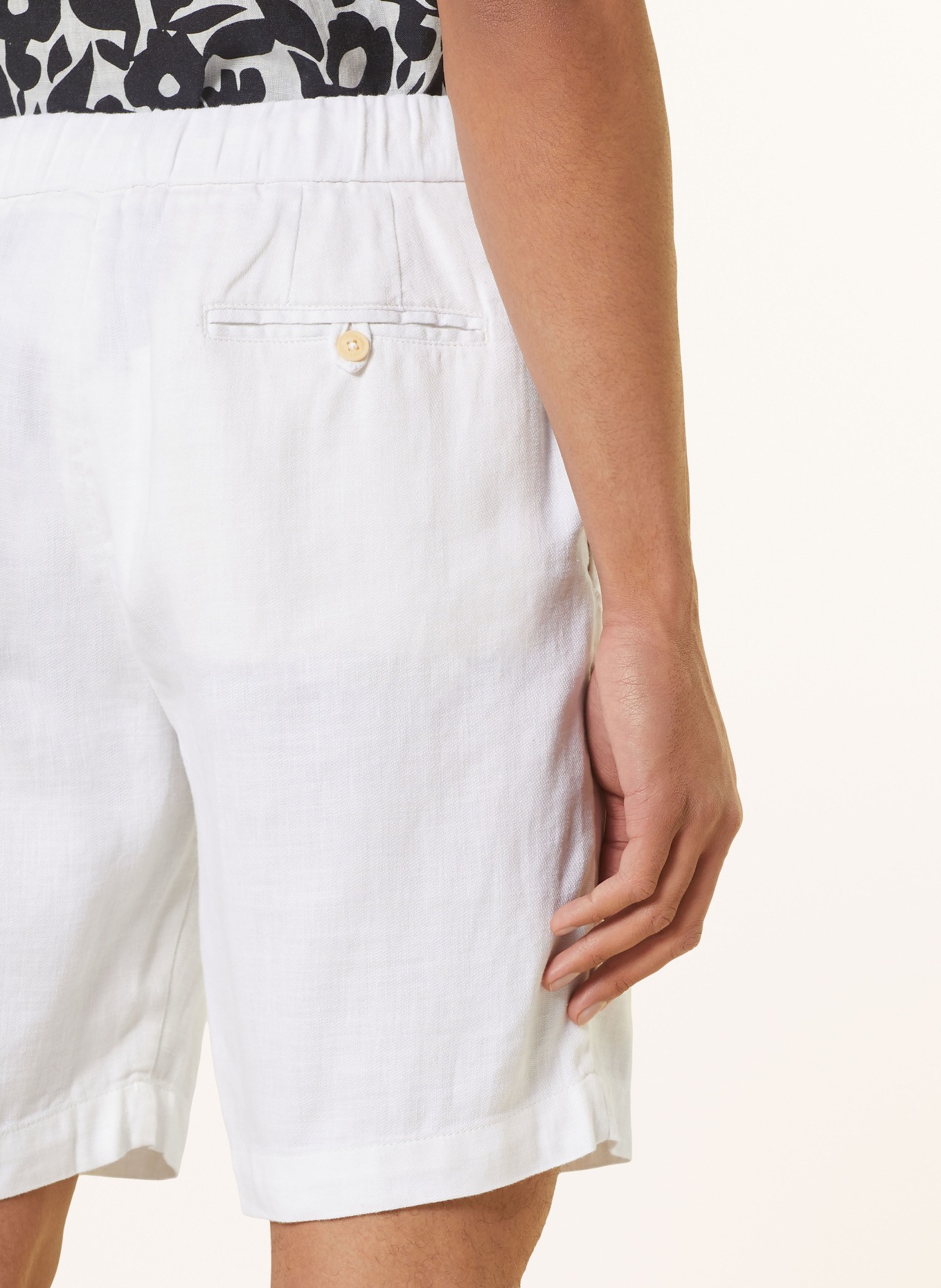 FRESCOBOL CARIOCA Shorts FELIPE with linen, Color: WHITE (Image 6)
