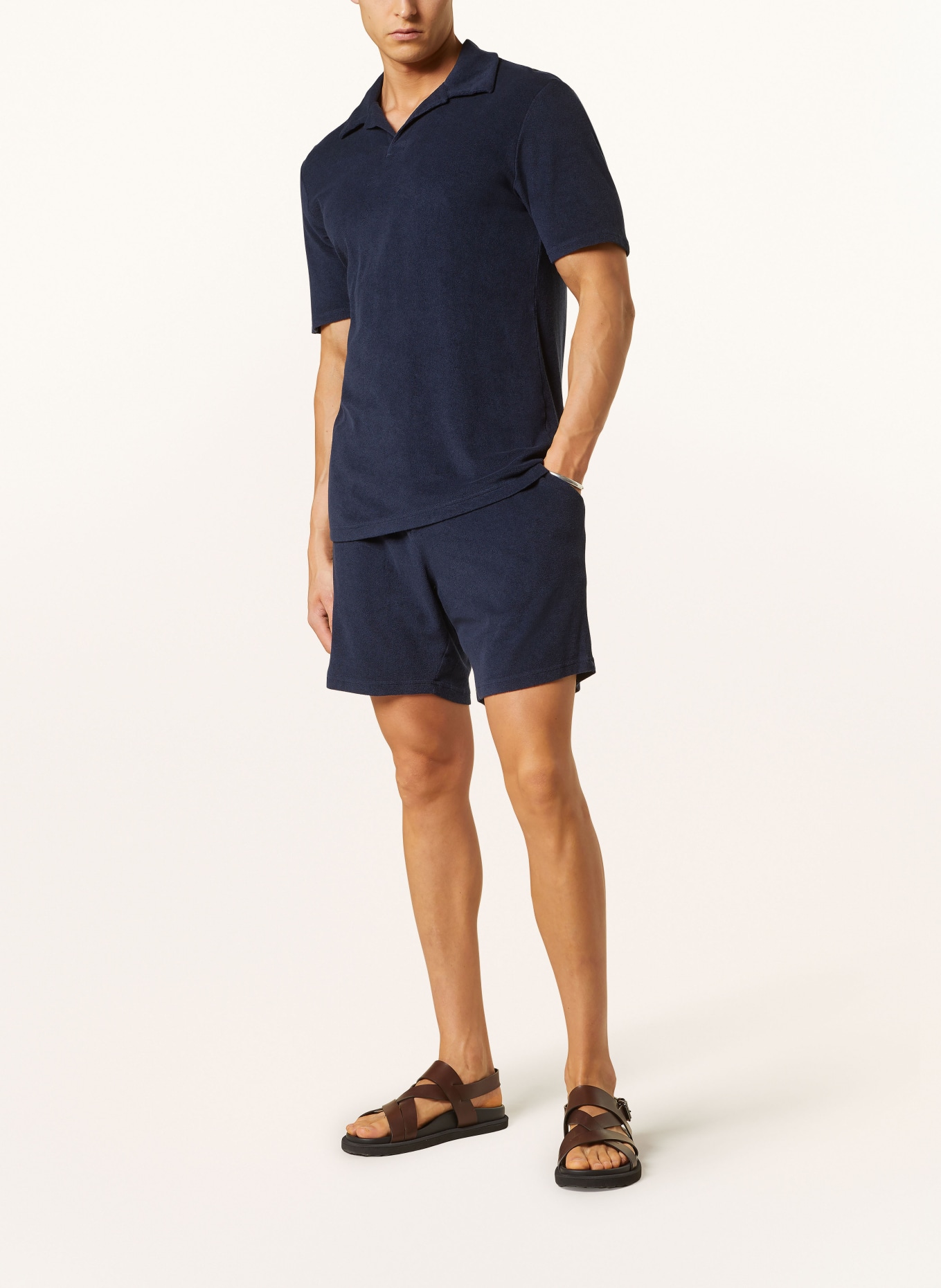 FRESCOBOL CARIOCA Terry cloth shorts AUGUSTO, Color: DARK BLUE (Image 2)