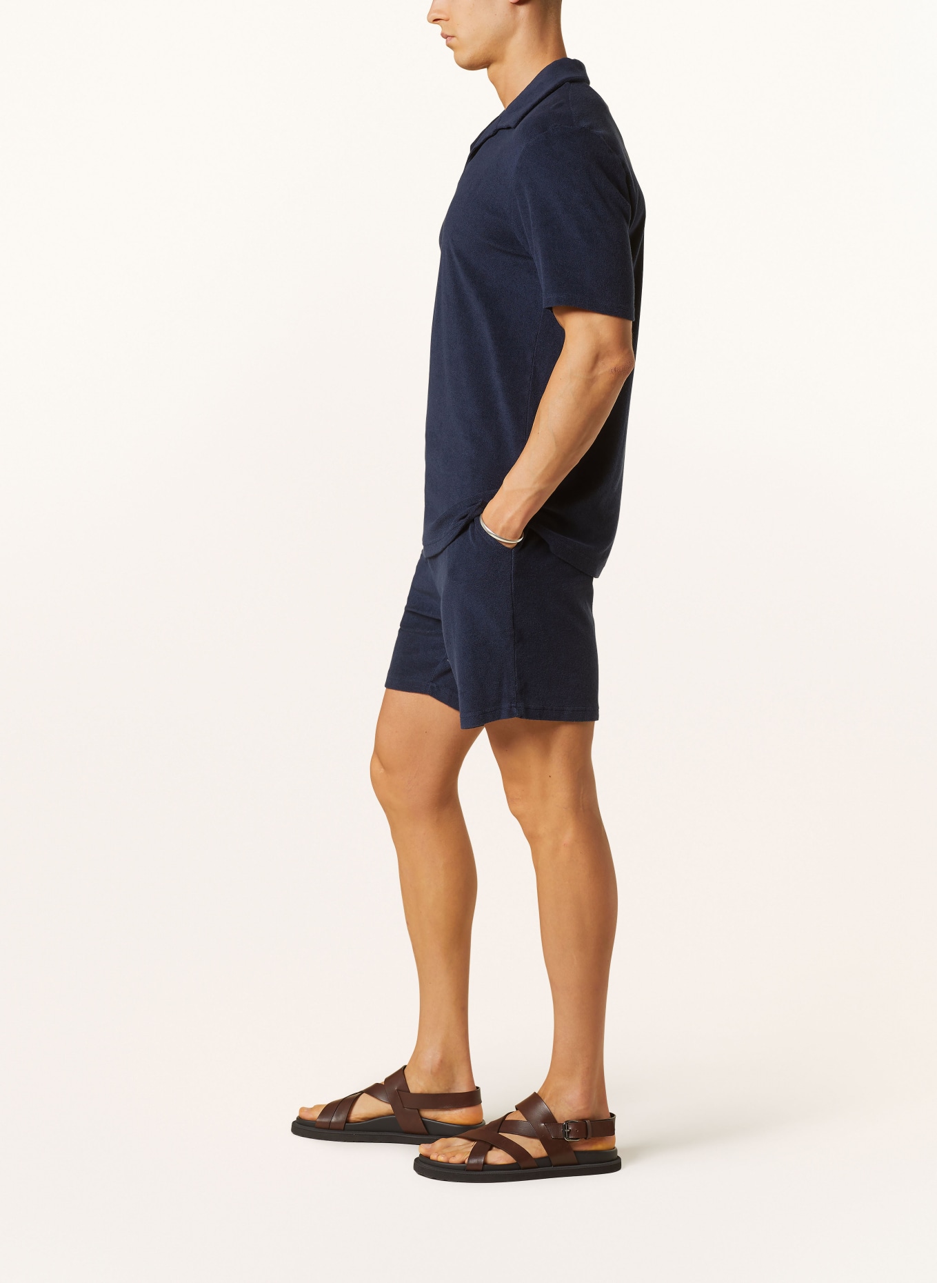 FRESCOBOL CARIOCA Terry cloth shorts AUGUSTO, Color: DARK BLUE (Image 4)
