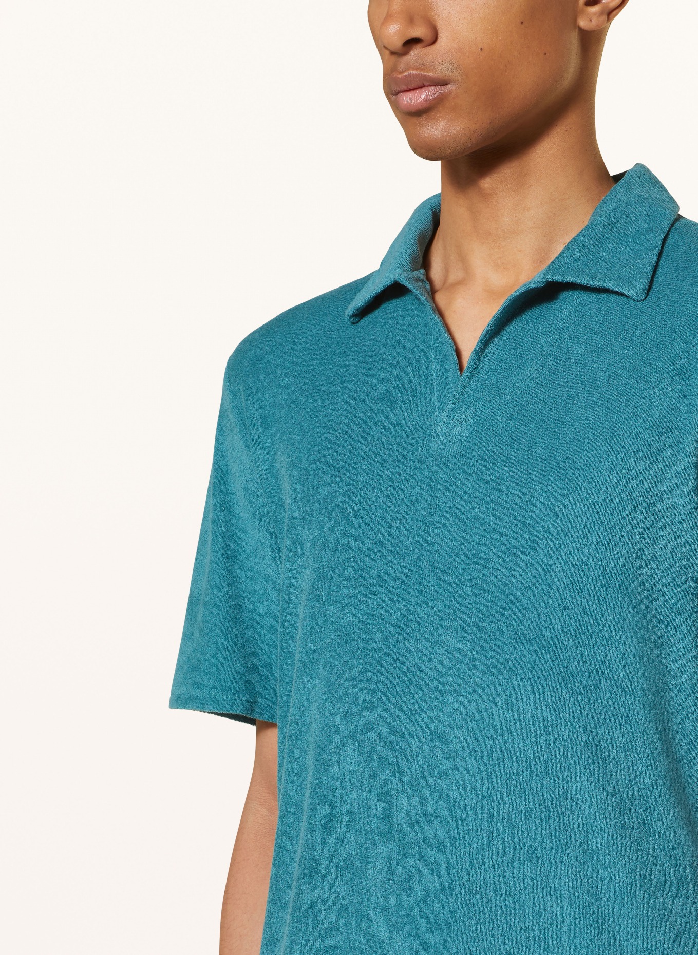 FRESCOBOL CARIOCA Frottee-Poloshirt, Farbe: PETROL (Bild 4)