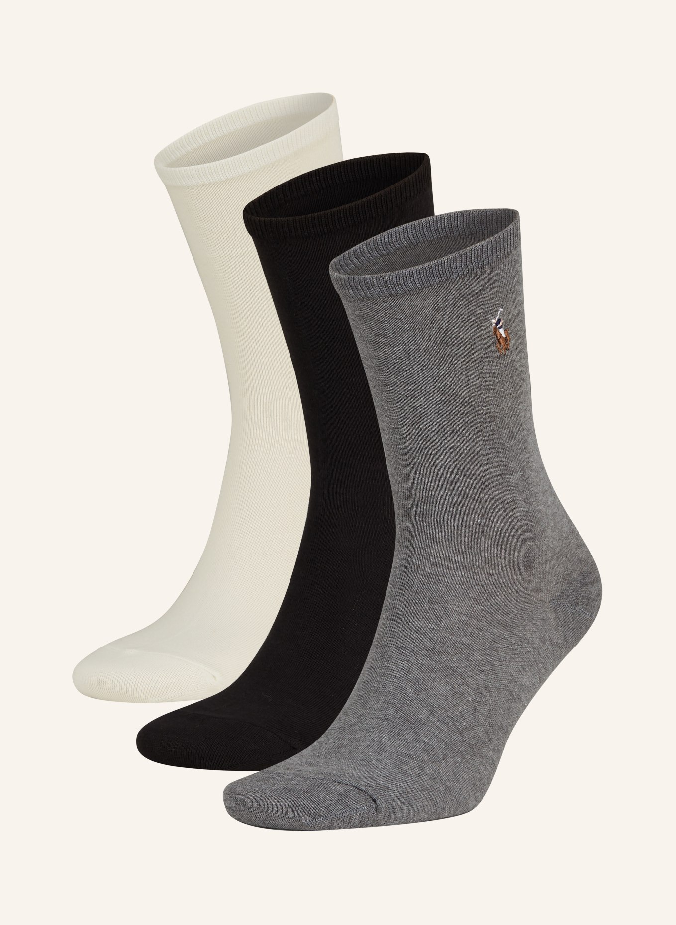 POLO RALPH LAUREN 3-pack socks, Color: 001 BLACK/IVORY/NAVY (Image 1)