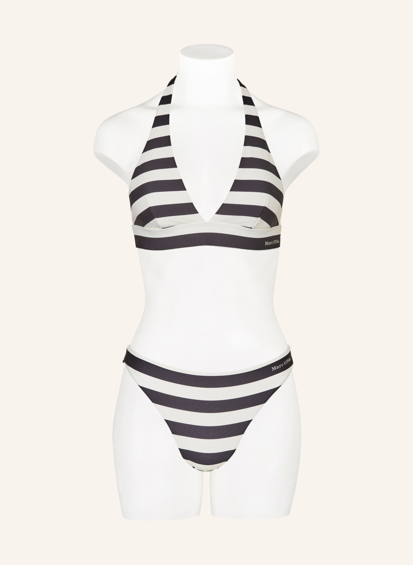 Marc O'Polo Basic bikini bottoms with UV protection, Color: BLACK/ CREAM (Image 2)