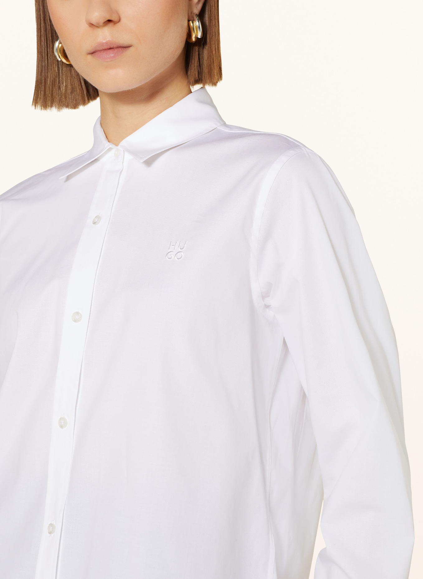 HUGO Shirt blouse THE ESSENTIAL SHIRT, Color: WHITE (Image 4)