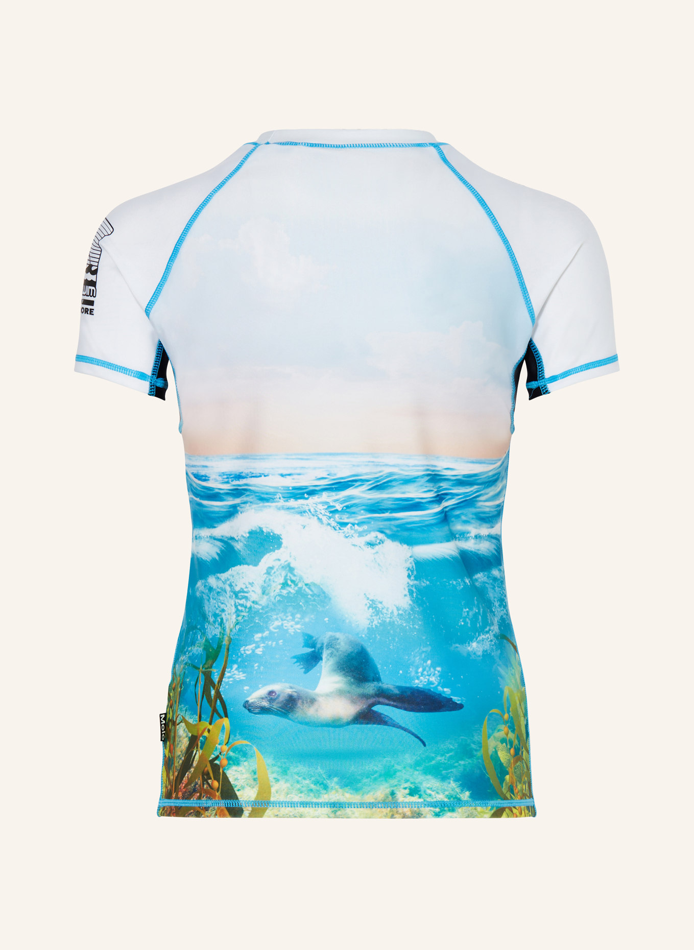 molo T-shirt NEPTUNE z ochroną UV 50+, Kolor: TURKUSOWY/ JASNOCZARY (Obrazek 2)