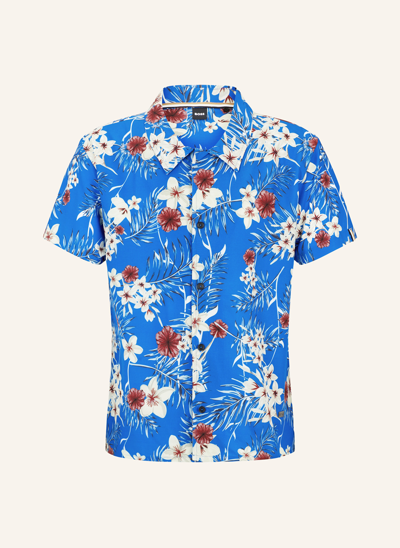 BOSS Resorthemd Regular Fit, Farbe: BLAU/ CREME/ DUNKELROT (Bild 1)