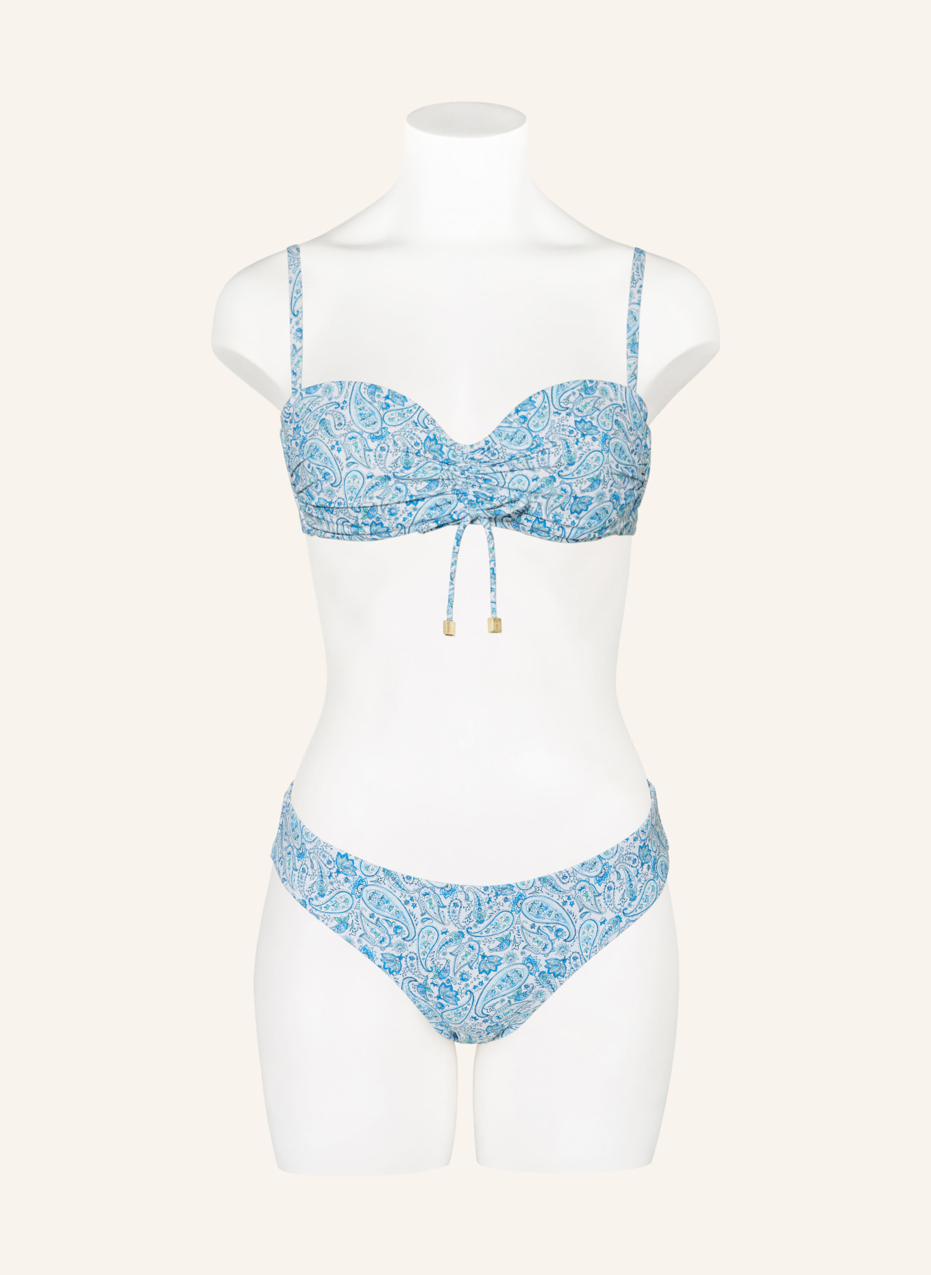 heidi klein Bandeau bikini top CAMPS BAY BEACH, Color: WHITE/ TURQUOISE/ BLUE (Image 2)