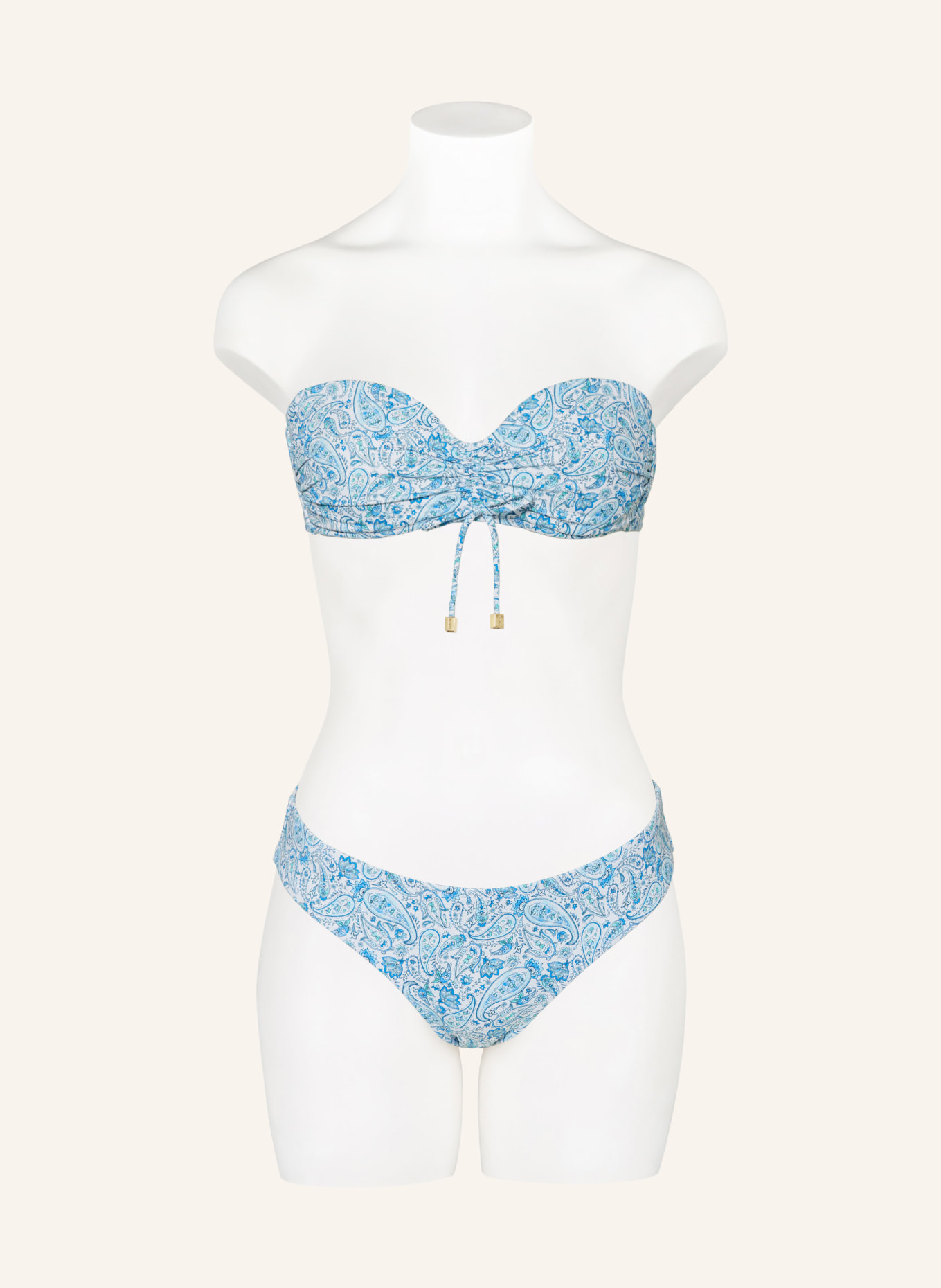 heidi klein Bandeau bikini top CAMPS BAY BEACH, Color: WHITE/ TURQUOISE/ BLUE (Image 4)