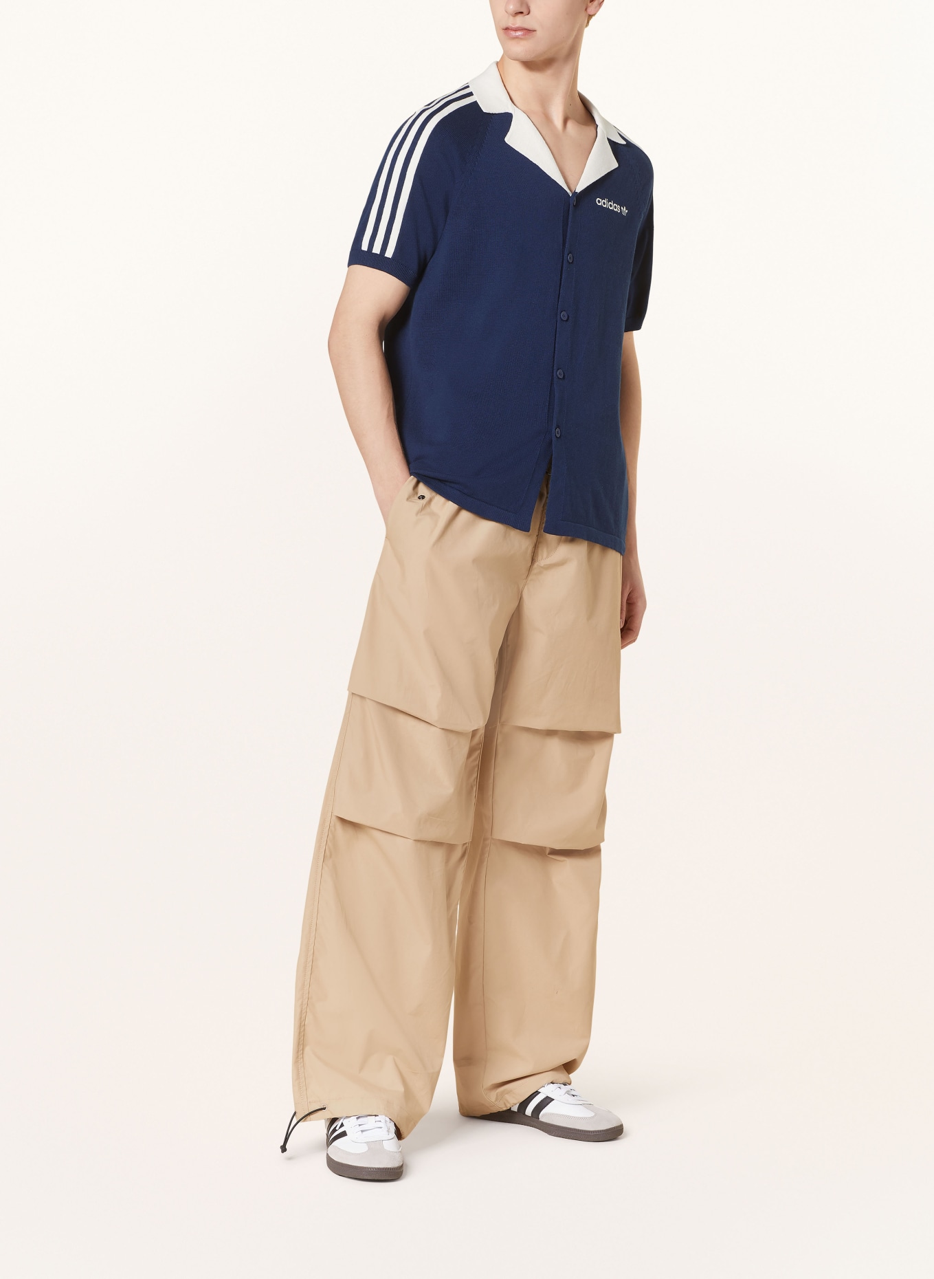 adidas Originals Koszula z dzianiny regular fit, Kolor: GRANATOWY/ ECRU (Obrazek 2)