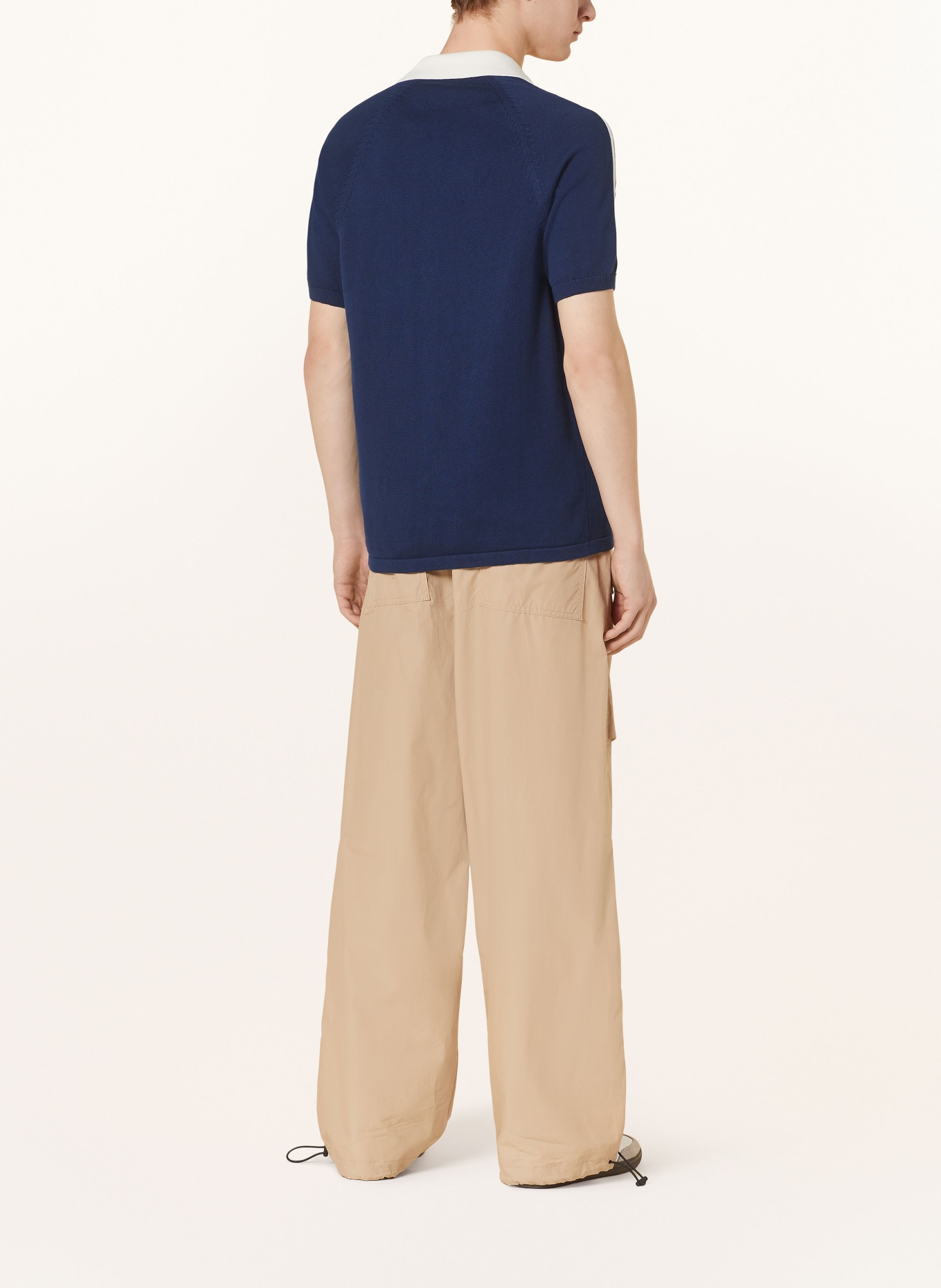 adidas Originals Knit shirt regular fit, Color: DARK BLUE/ ECRU (Image 3)