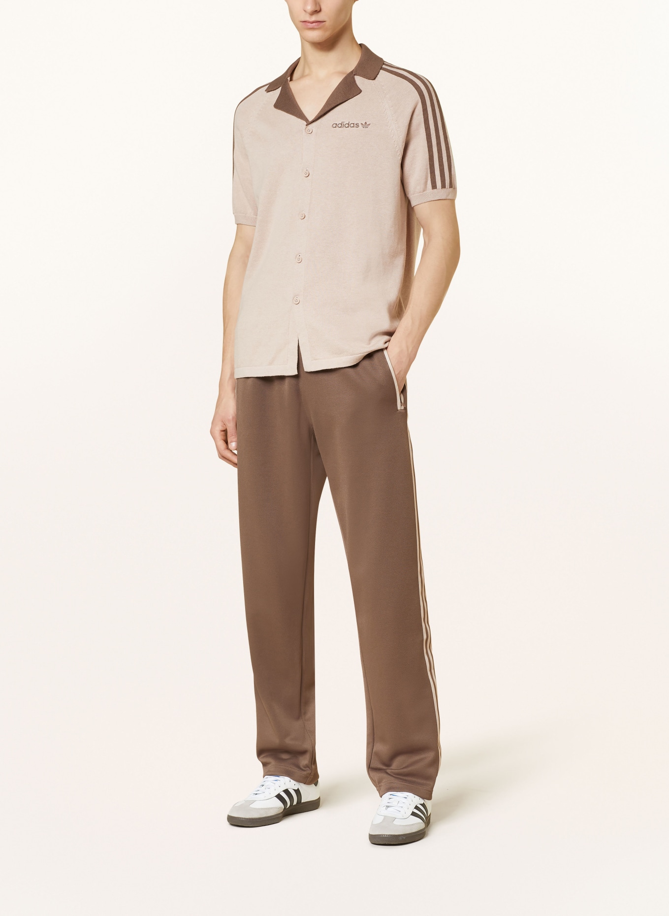 adidas Originals Knit shirt slim fit, Color: LIGHT BROWN (Image 2)