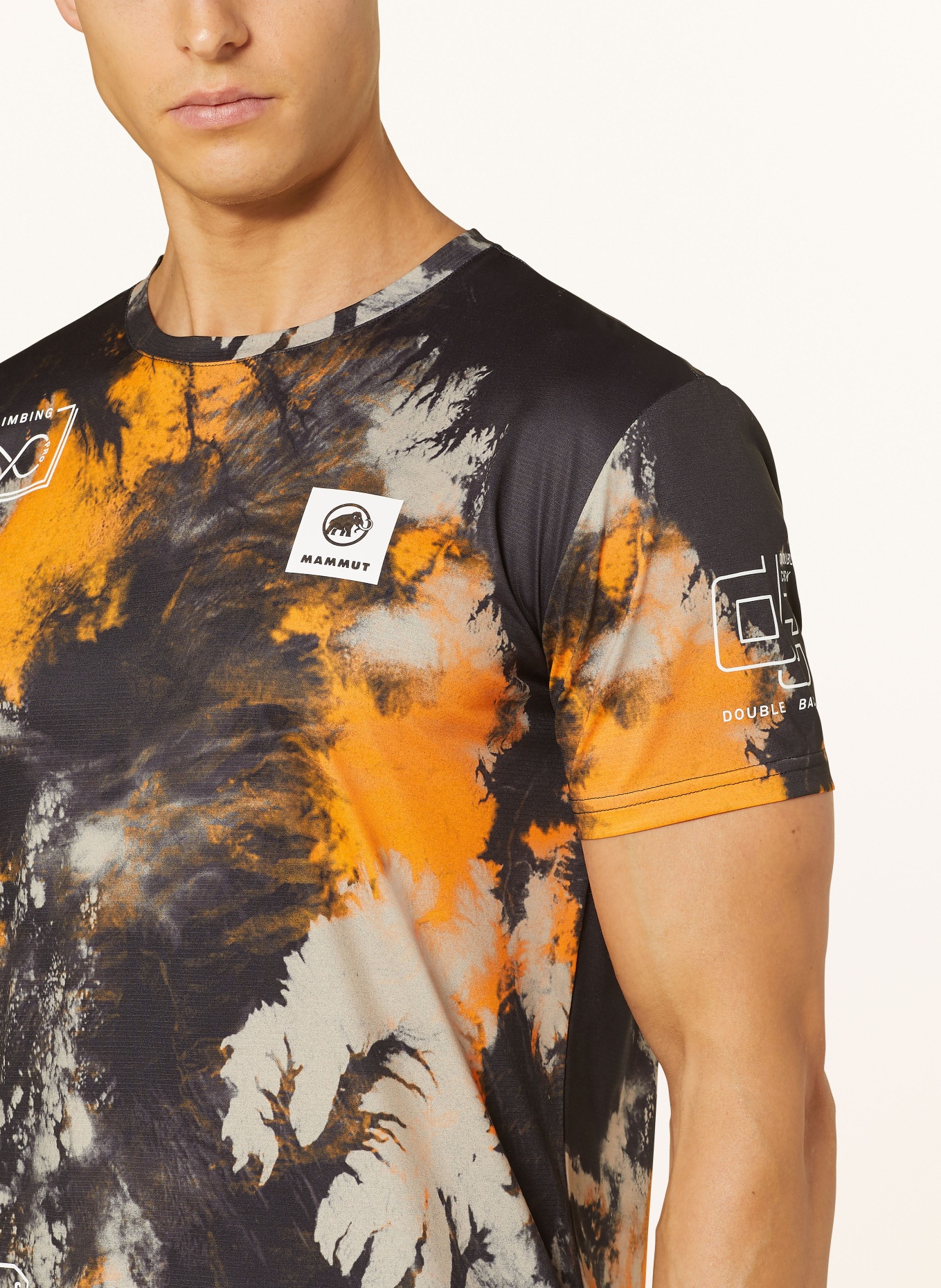 MAMMUT T-shirt MASSONE SPORT, Color: BLACK/ ORANGE/ BEIGE (Image 4)