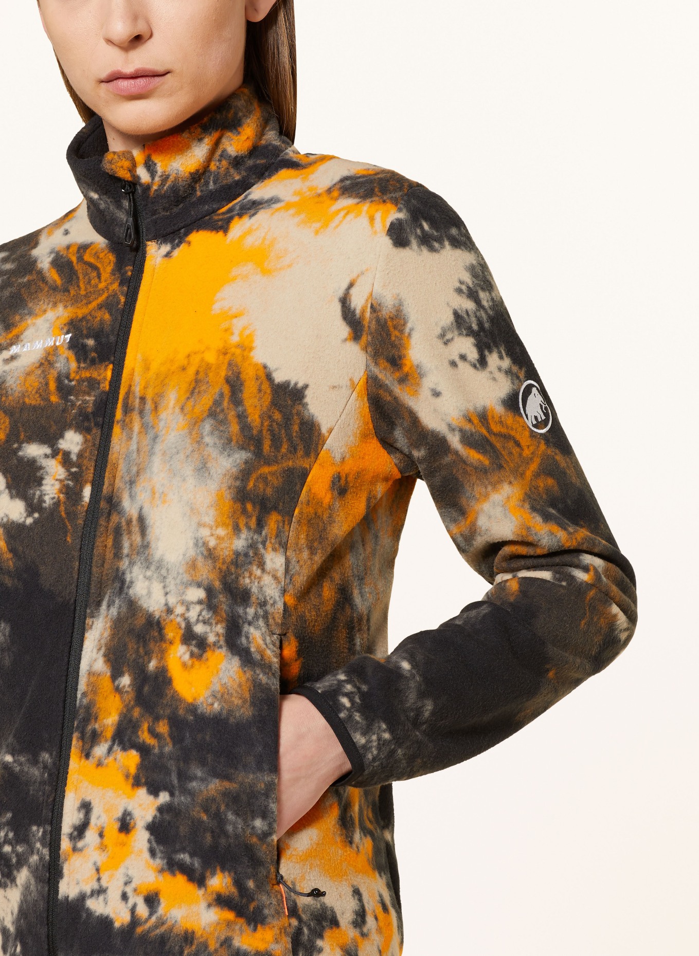 MAMMUT Fleece jacket INNOMINATA, Color: BLACK/ ORANGE/ GRAY (Image 4)