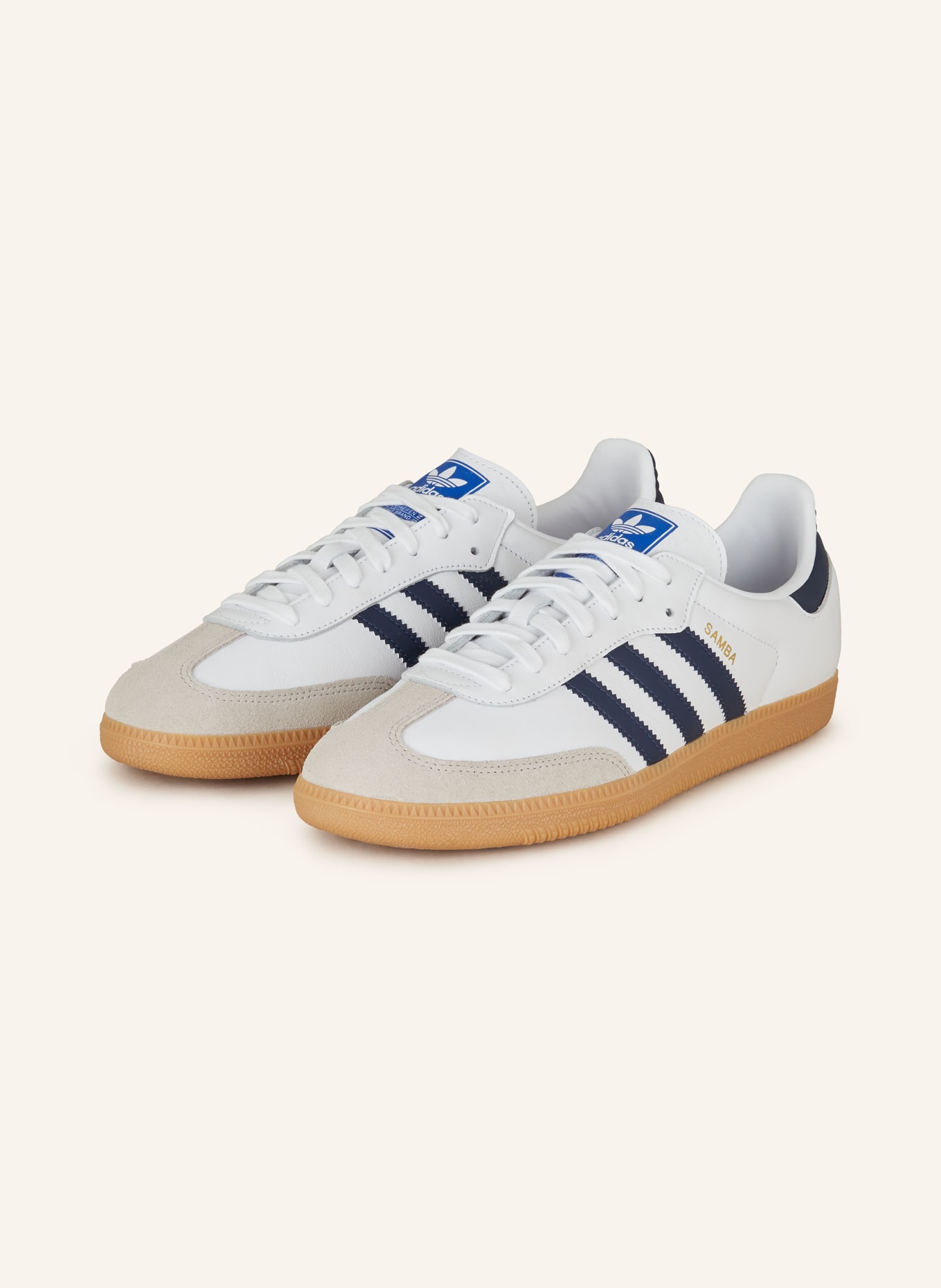 adidas Originals Sneaker SAMBA OG, Farbe: WEISS/ HELLGRAU/ SCHWARZ (Bild 1)