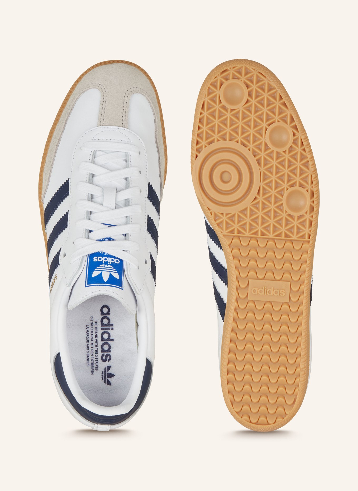 adidas Originals Sneaker SAMBA OG, Farbe: WEISS/ HELLGRAU/ SCHWARZ (Bild 5)