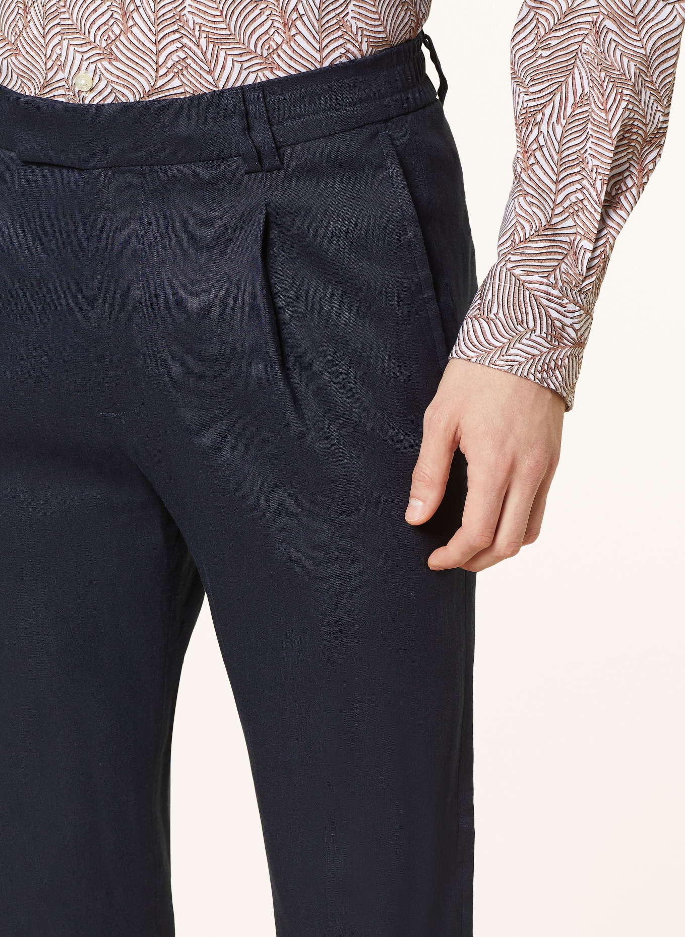 CINQUE Spodnie garniturowe CISAND extra slim fit z lnem, Kolor: 69 DUNKELBLAU (Obrazek 7)