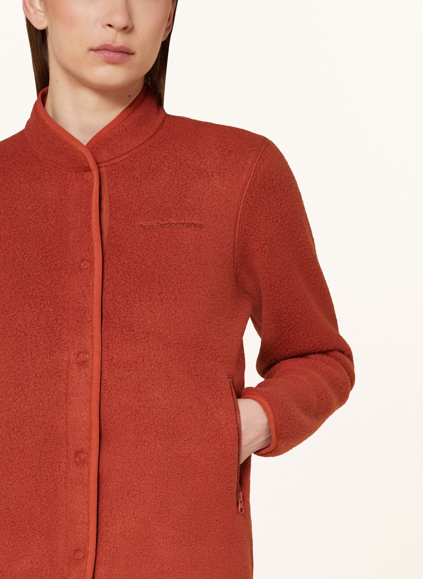 Peak Performance Fleece jacket SNAP, Color: DARK ORANGE (Image 4)