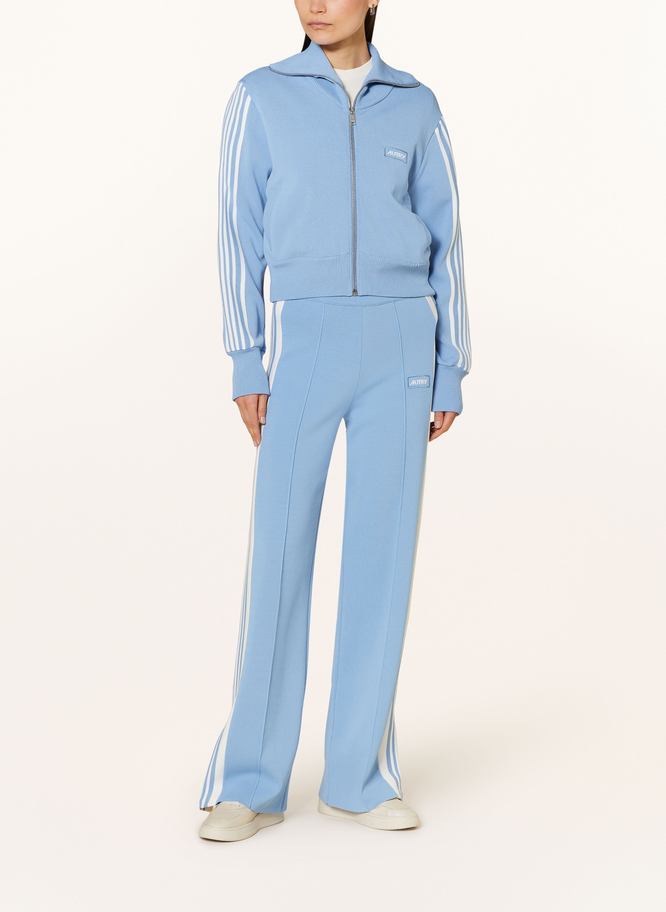 AUTRY Trousers with tuxedo stripes, Color: LIGHT BLUE/ WHITE (Image 2)