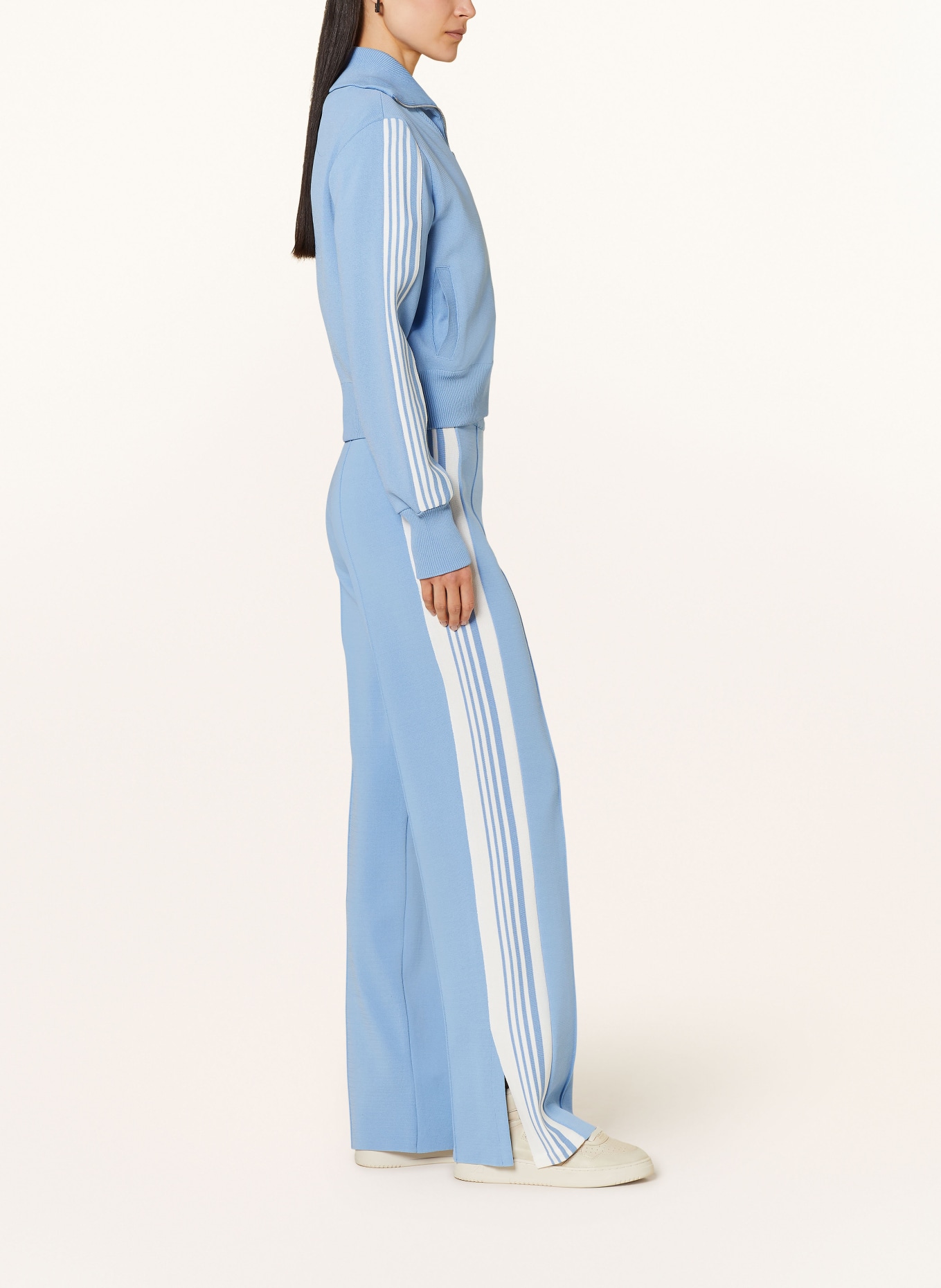 AUTRY Trousers with tuxedo stripes, Color: LIGHT BLUE/ WHITE (Image 4)