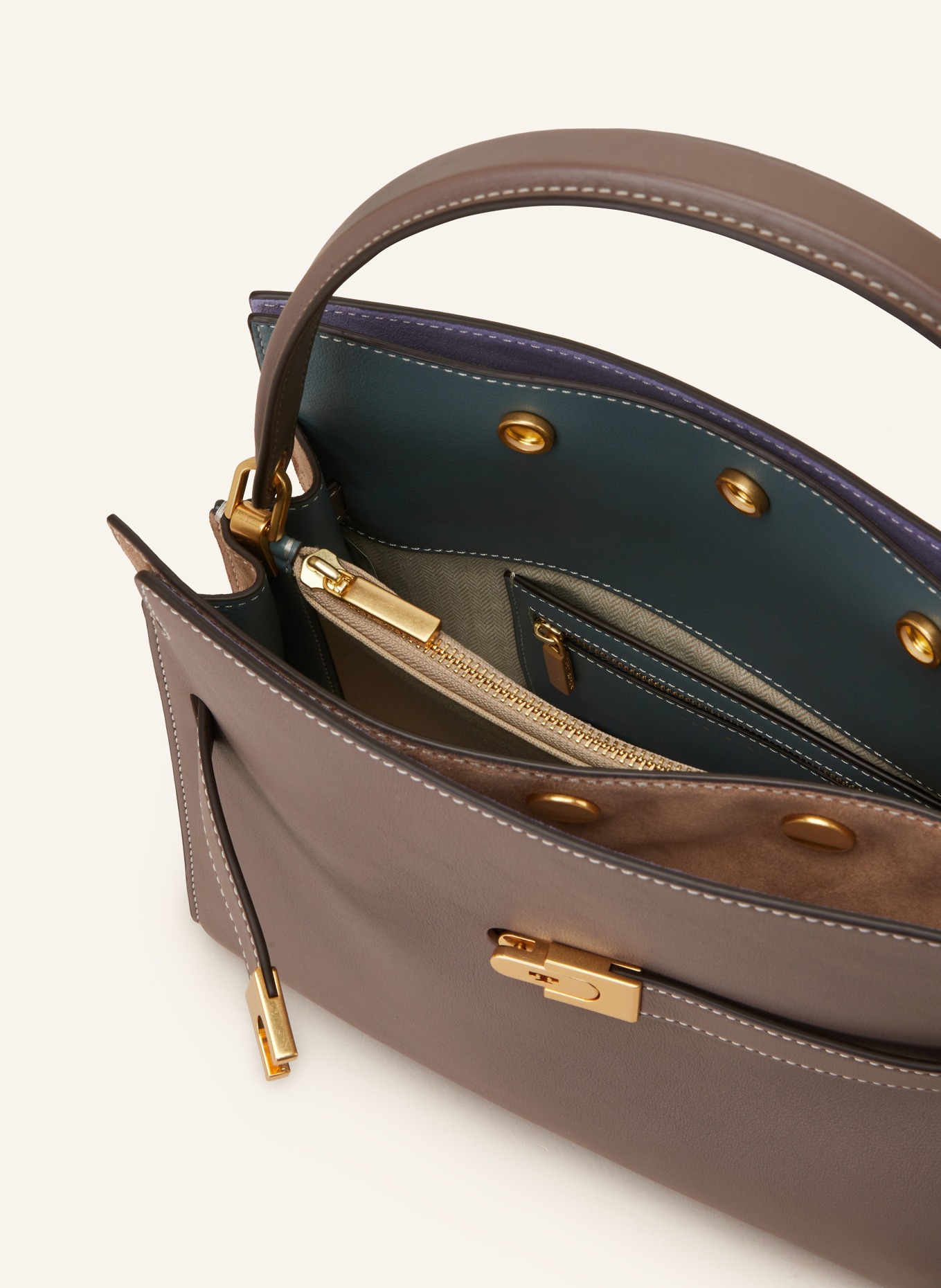 TORY BURCH Handtasche LEE RADZIWILL SMALL, Farbe: TAUPE/ BLAUGRAU (Bild 3)