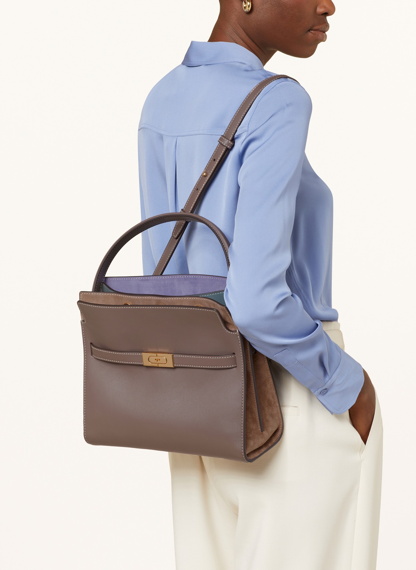 TORY BURCH Handbag LEE RADZIWILL SMALL, Color: TAUPE/ BLUE GRAY (Image 4)