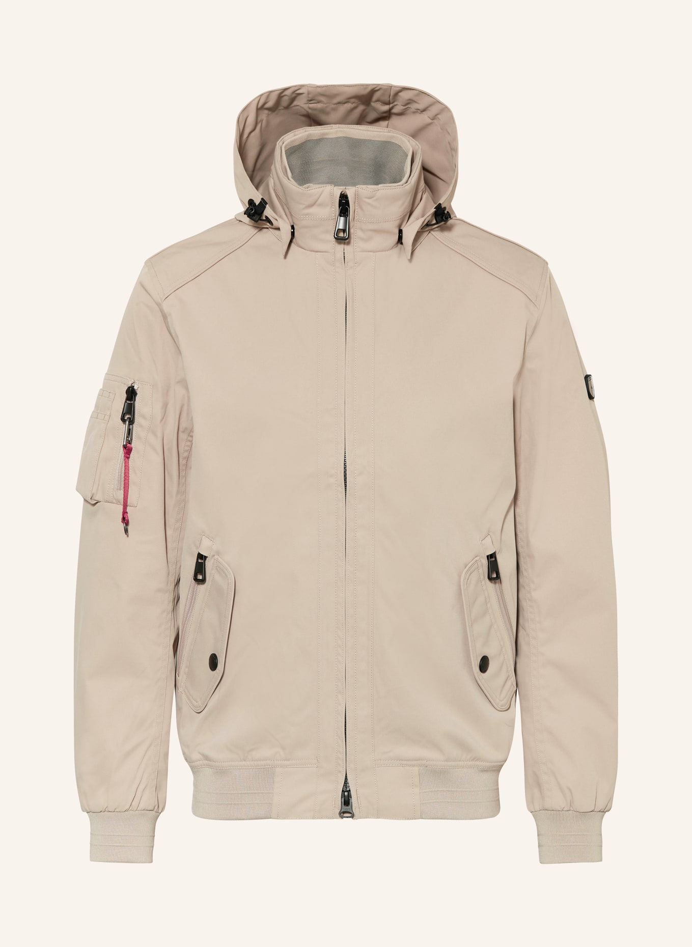 WELLENSTEYN Bomber jacket CICERO with removable hood, Color: BEIGE (Image 1)