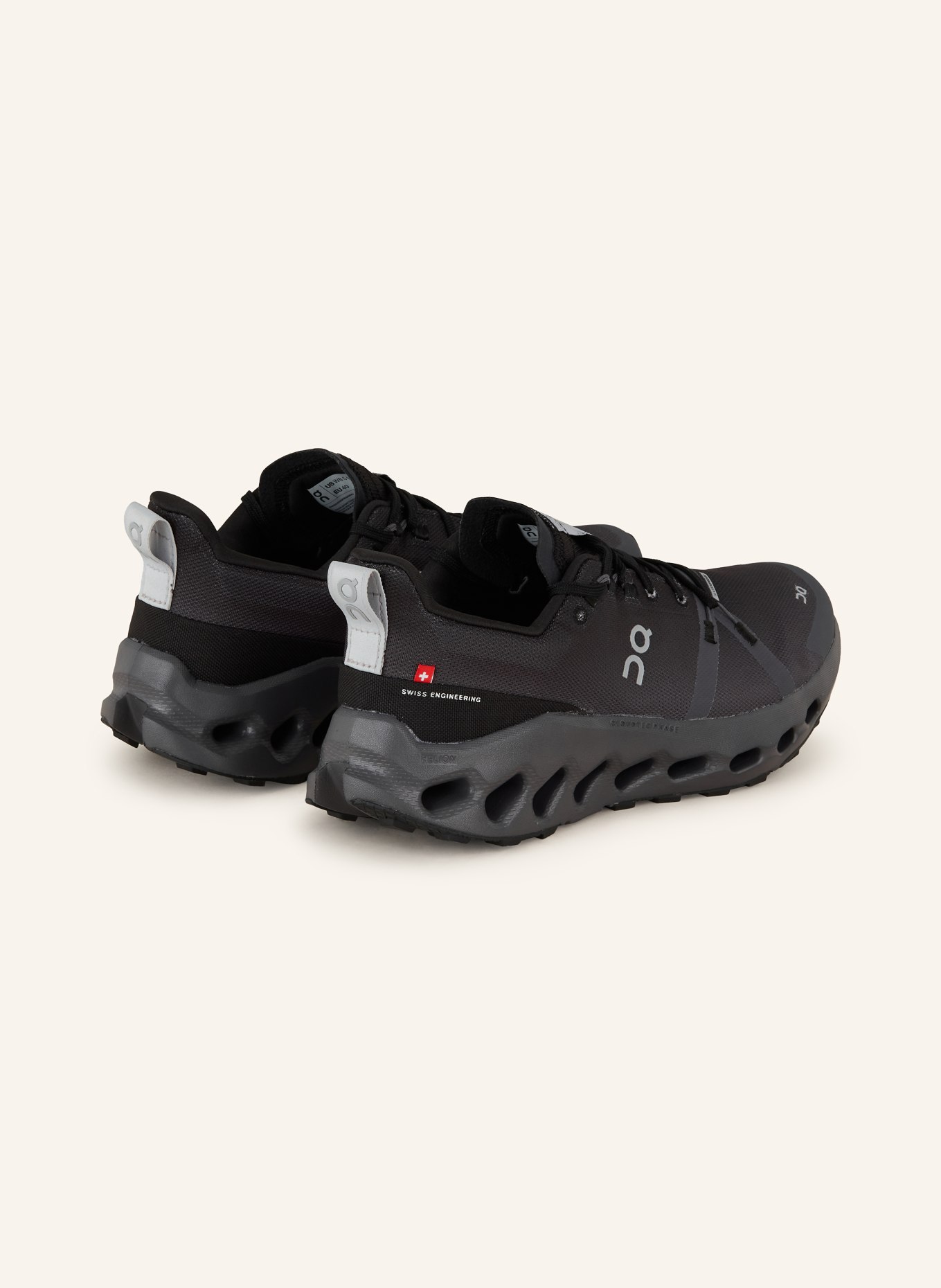 On Trail running shoes CLOUDSURFER TRAIL WATERPROOF, Color: BLACK/ GRAY (Image 2)