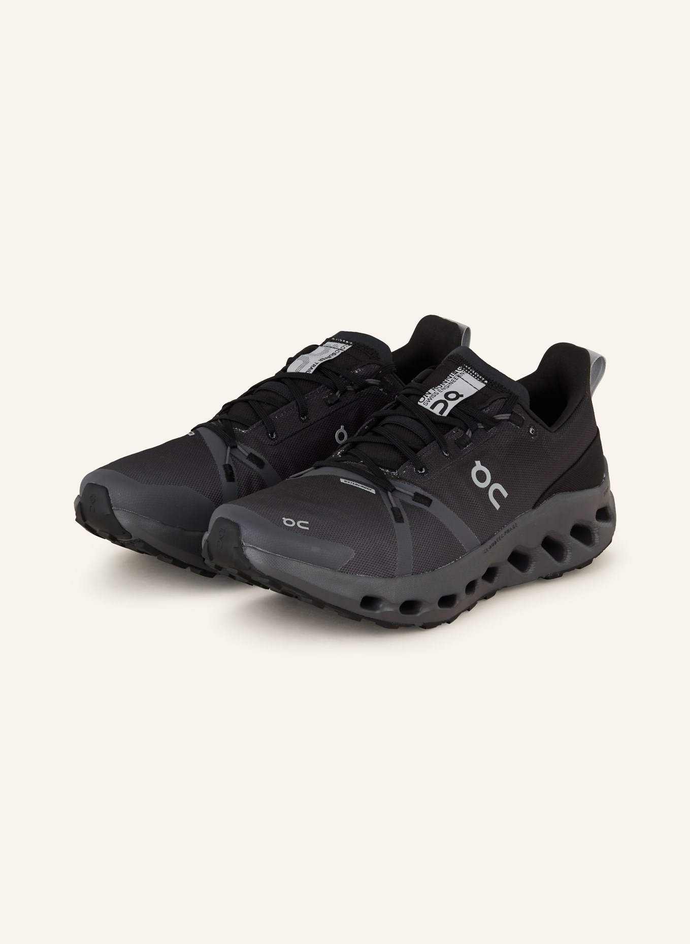 On Trail running shoes CLOUDSURFER TRAIL WATERPROOF, Color: BLACK/ GRAY (Image 1)