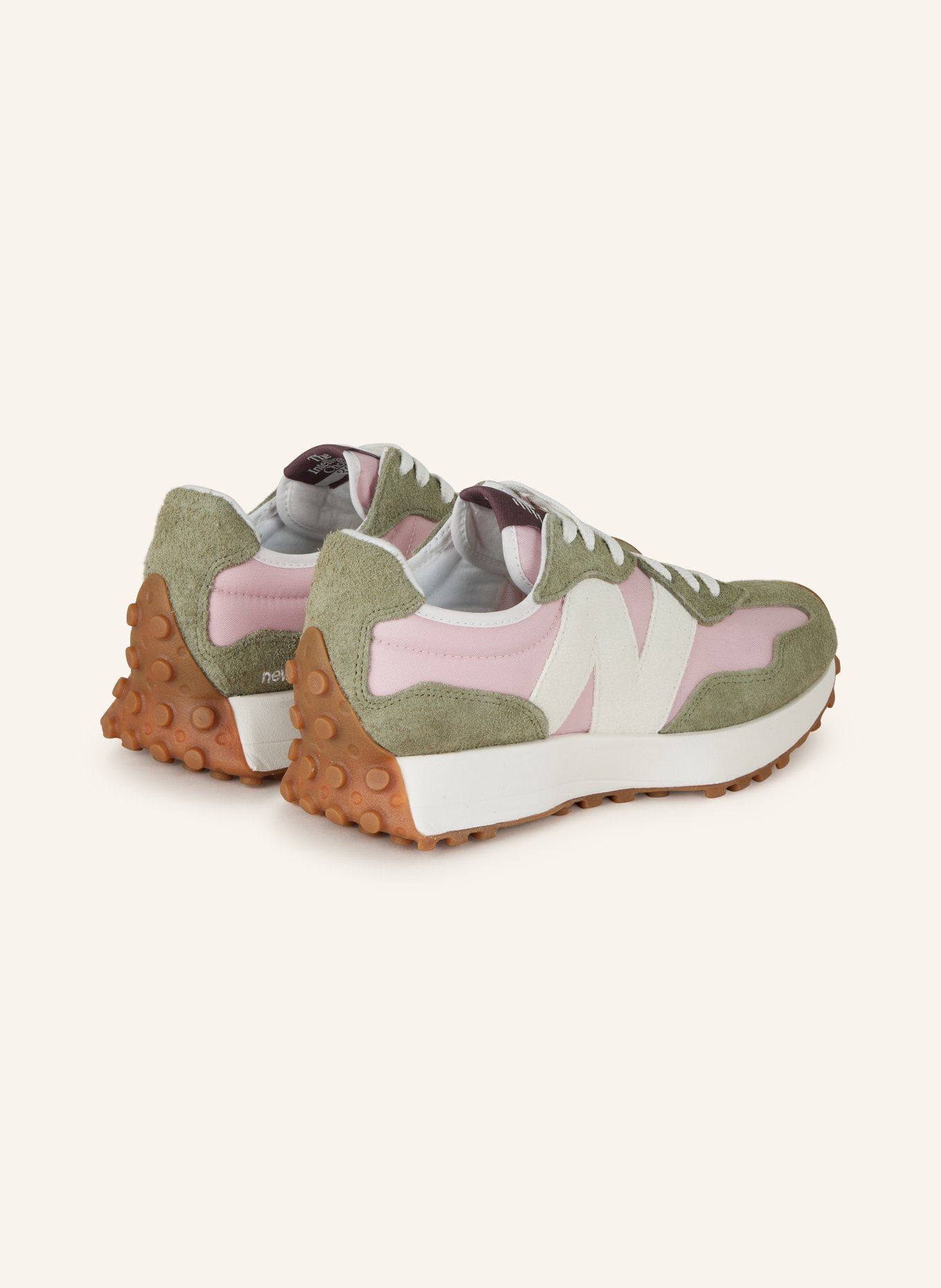 new balance Sneakers 327, Color: OLIVE/ PINK (Image 2)