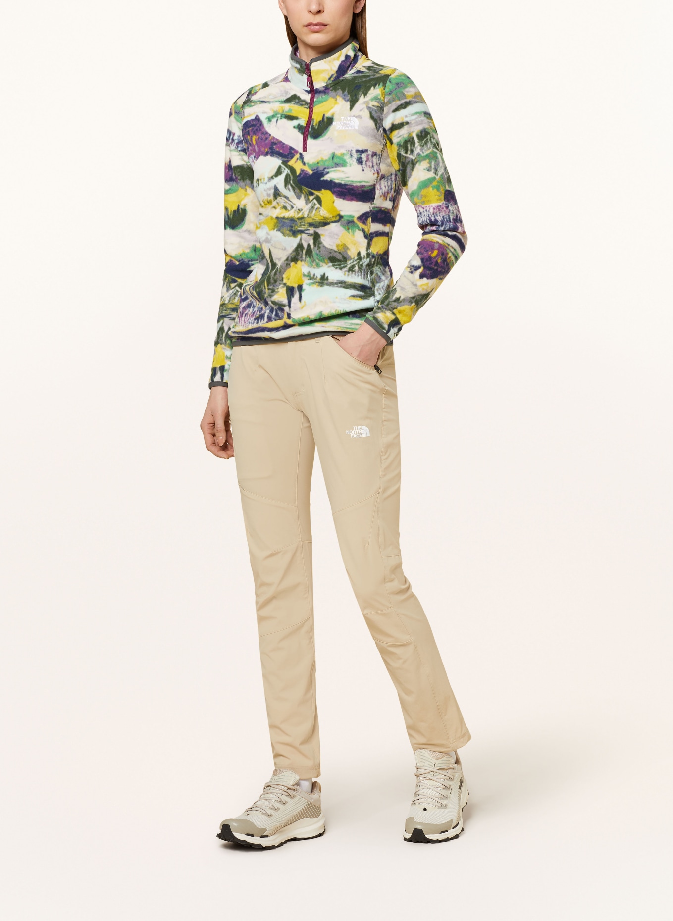 THE NORTH FACE Fleece half-zip sweater 100 GLACIER, Color: YELLOW/ PURPLE/ GREEN (Image 2)