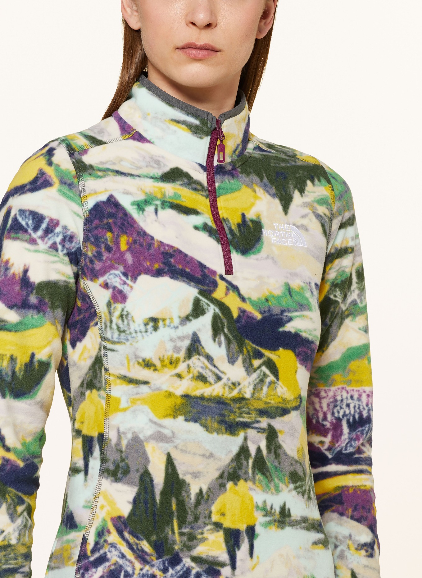 THE NORTH FACE Fleece half-zip sweater 100 GLACIER, Color: YELLOW/ PURPLE/ GREEN (Image 4)