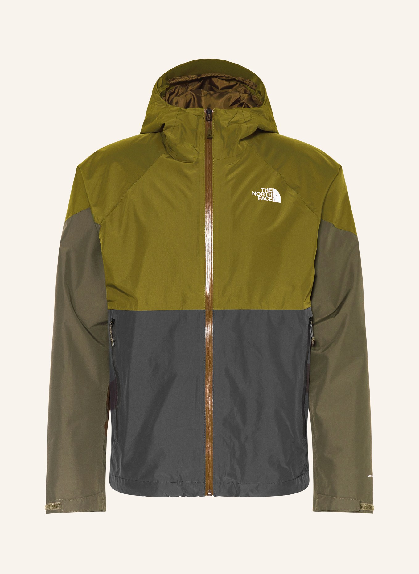 THE NORTH FACE Rain jacket LIGHTNING, Color: DARK GRAY/ OLIVE/ TAUPE (Image 1)