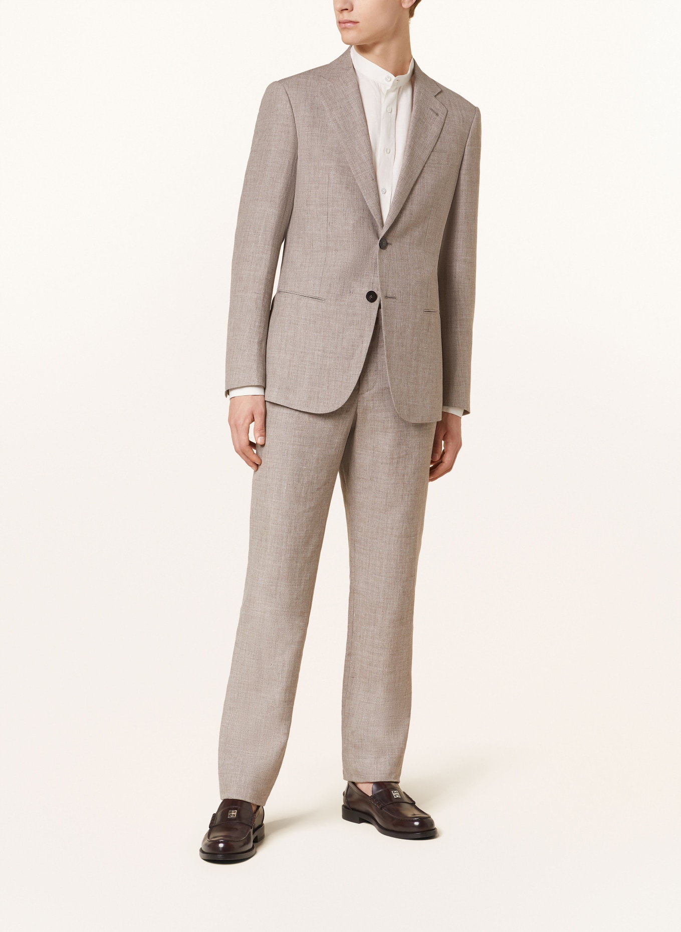 GIORGIO ARMANI Anzug SOHO Extra Slim Fit mit Leinen, Farbe: TAUPE (Bild 2)