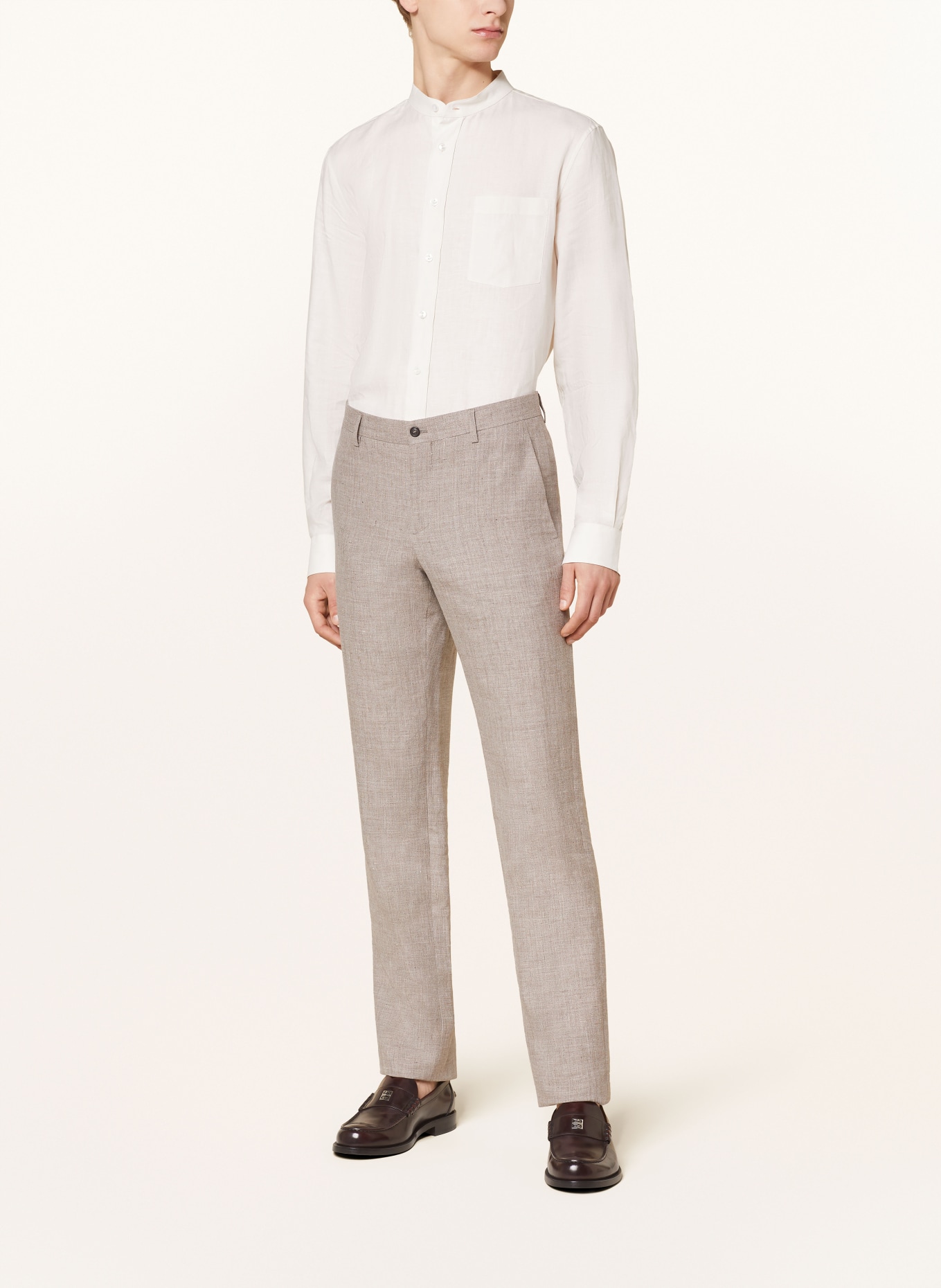 GIORGIO ARMANI Anzug SOHO Extra Slim Fit mit Leinen, Farbe: TAUPE (Bild 4)