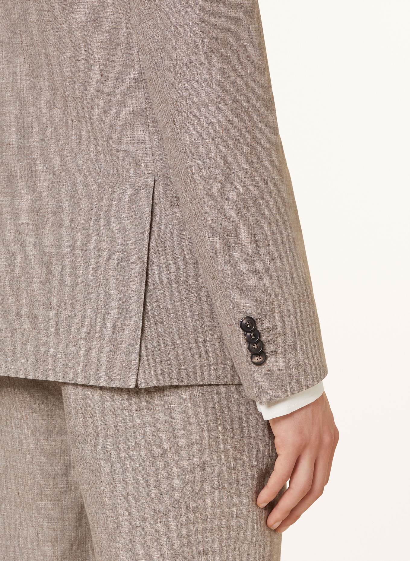 GIORGIO ARMANI Anzug SOHO Extra Slim Fit mit Leinen, Farbe: TAUPE (Bild 6)