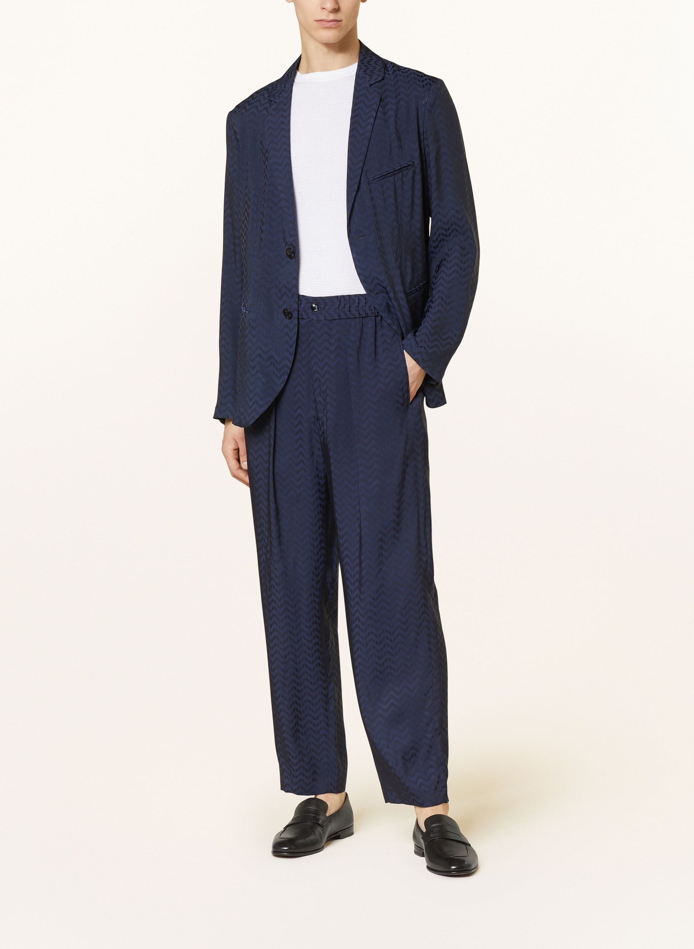 GIORGIO ARMANI Jacquard trousers regular fit, Color: FBS7 Navy Blazer (Image 2)
