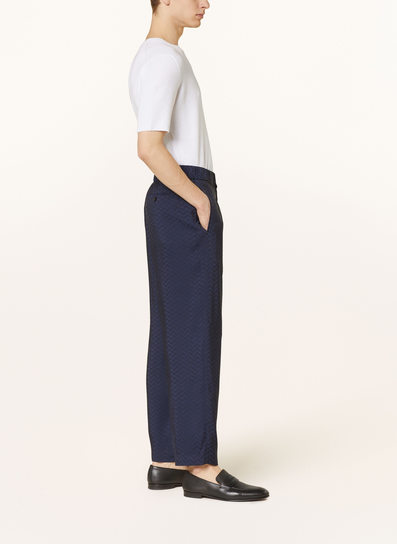 GIORGIO ARMANI Jacquard trousers regular fit, Color: FBS7 Navy Blazer (Image 5)