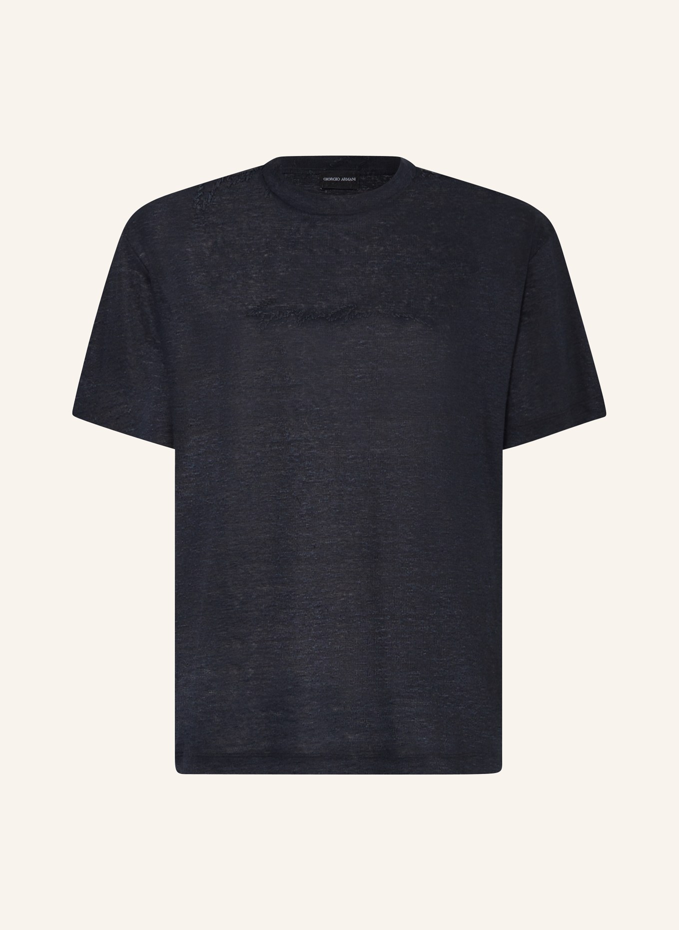 GIORGIO ARMANI T-Shirt aus Leinen, Farbe: DUNKELBLAU (Bild 1)