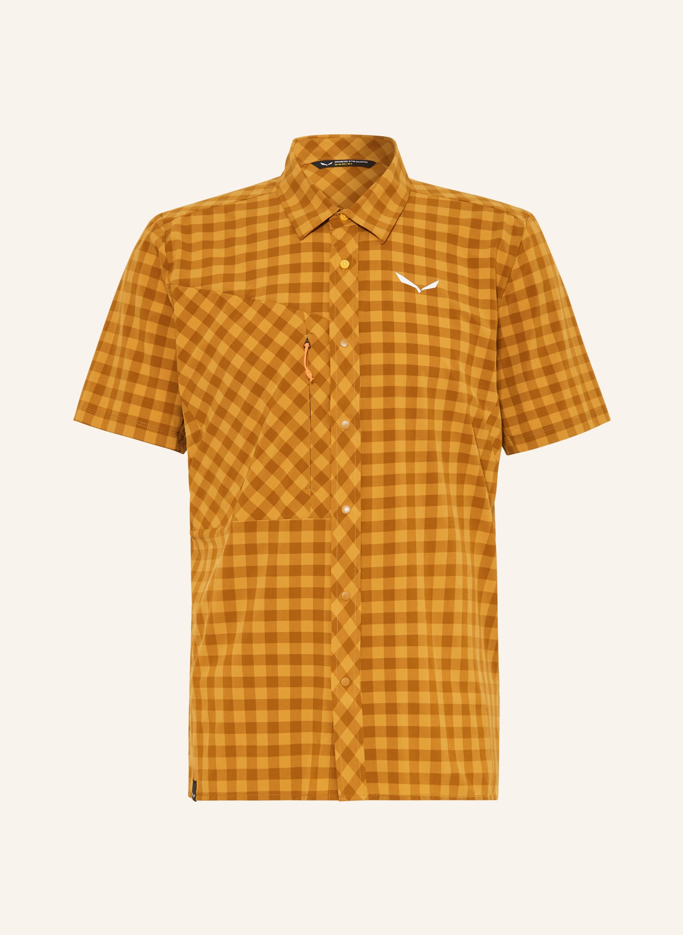 SALEWA Outdoor shirt PUEZ DRY, Color: DARK YELLOW/ LIGHT BROWN (Image 1)