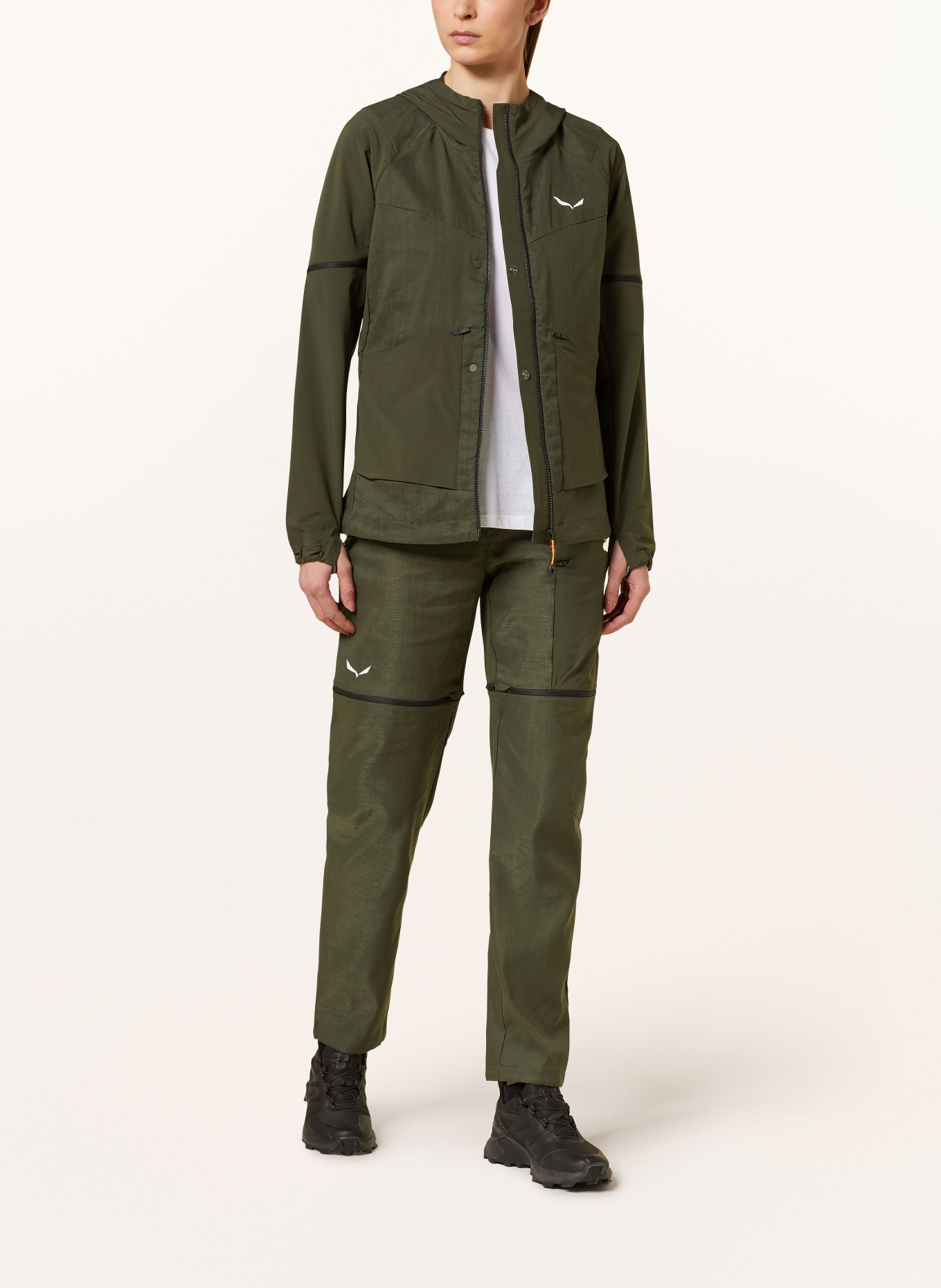 SALEWA 2-in-1 jacket PUEZ HEMP, Color: KHAKI (Image 2)