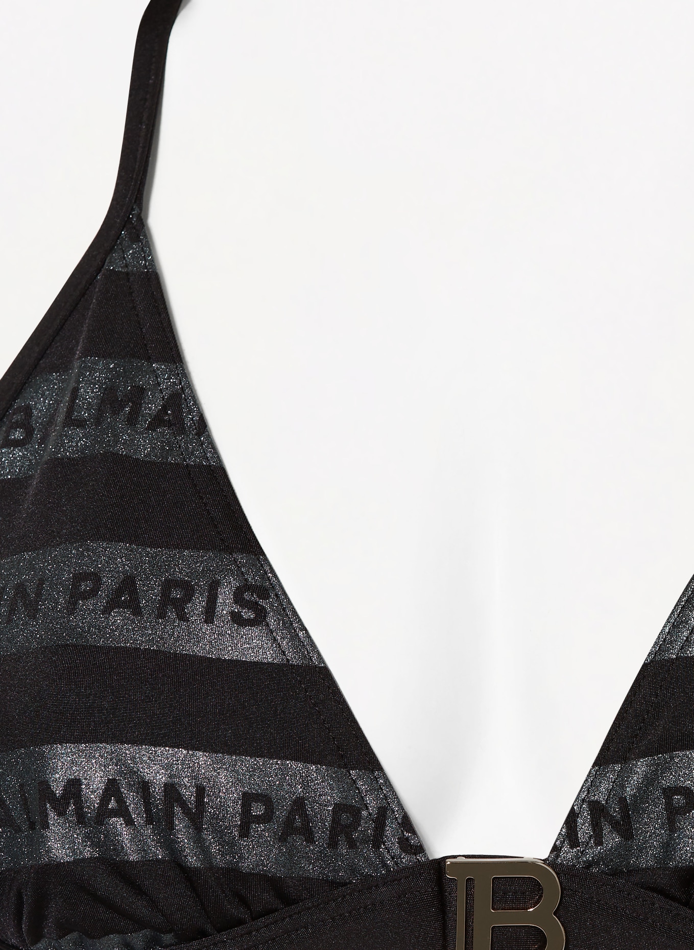 BALMAIN Triangle bikini, Color: BLACK/ GRAY (Image 5)